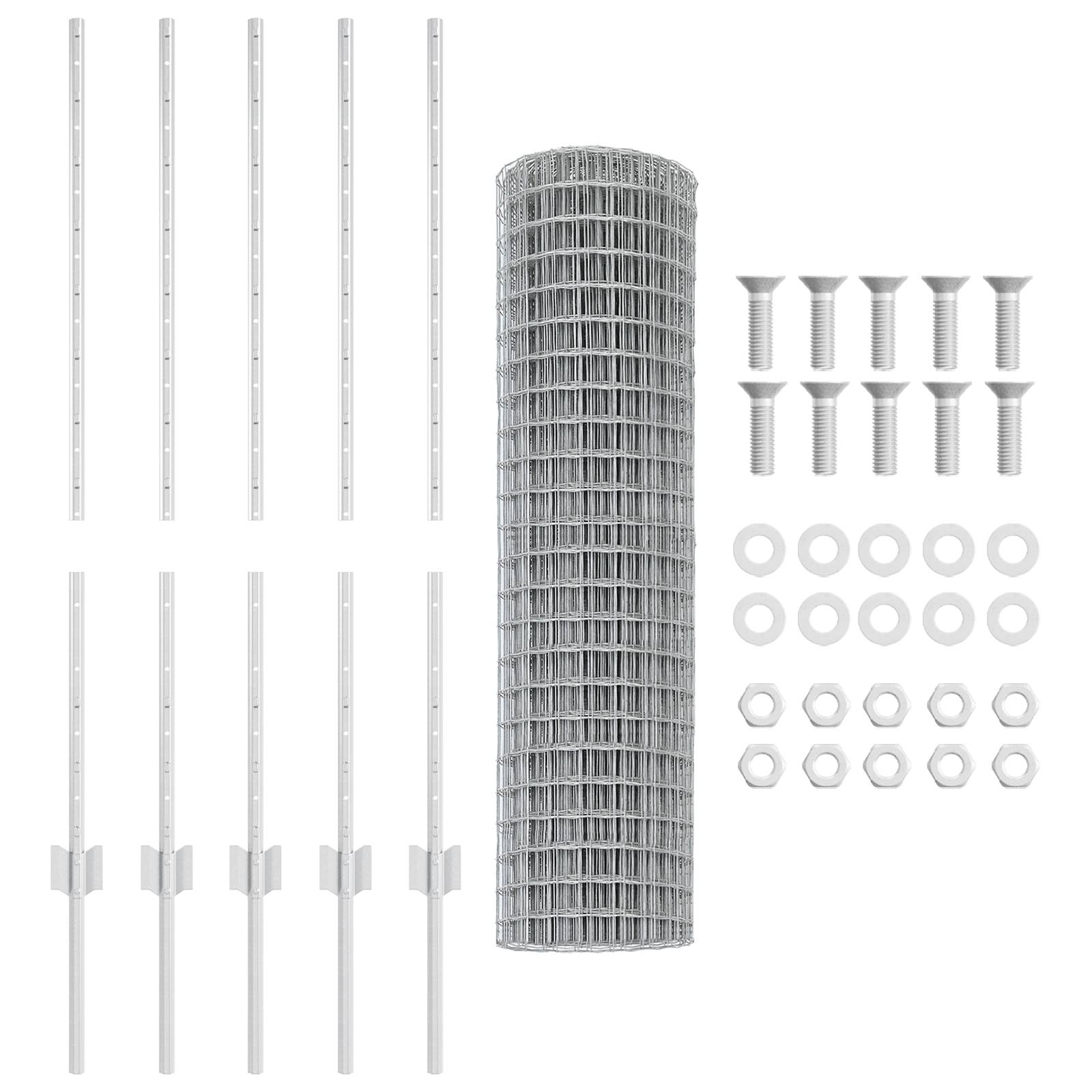 vidaXL Euro Zaun mit 10 U Pfosten Silber 1x10 m Stahl