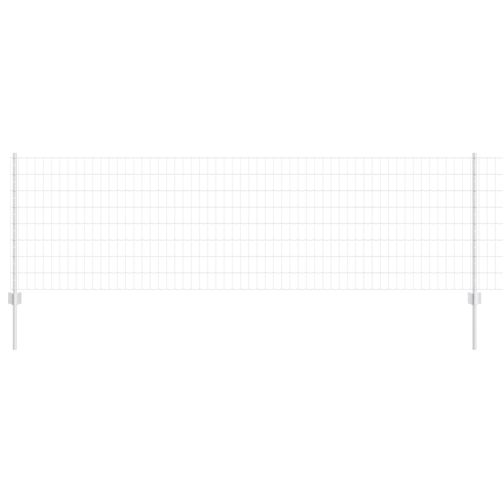 vidaXL Euro Zaun mit 5 U-Pfosten Silber 0,8x10 m Stahl