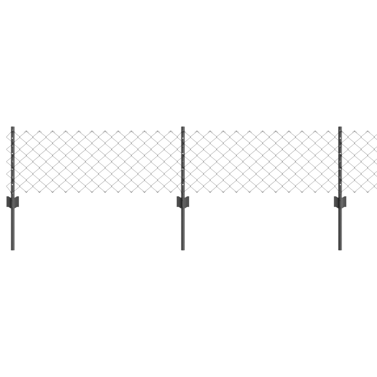 vidaXL Kettenzaun mit 10 U-Posts Grau 0.4x10 m Stahl