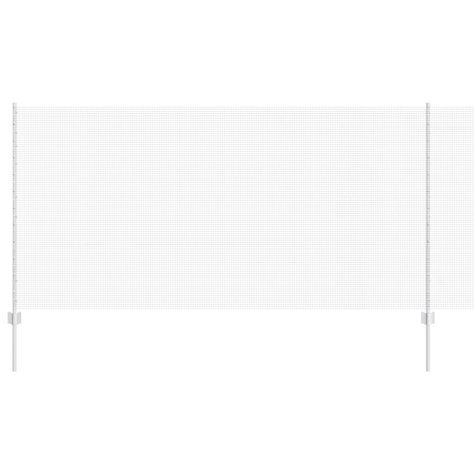 vidaXL Verzinkter Drahtzaun mit 10 U-Pfosten Silber 1.2x10 m Stahl