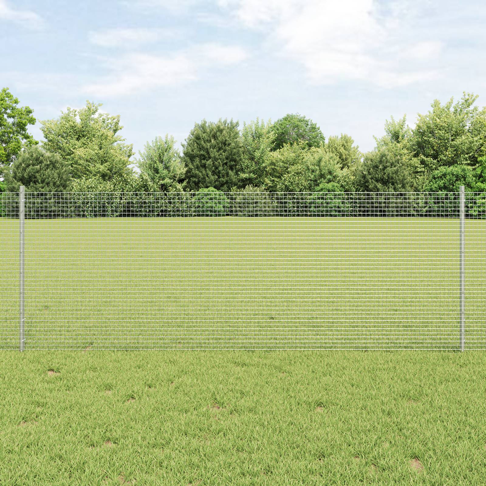 vidaXL Geschweißter Drahtzaun mit 22 U-Posts Silber 0.8x50 m Stahl