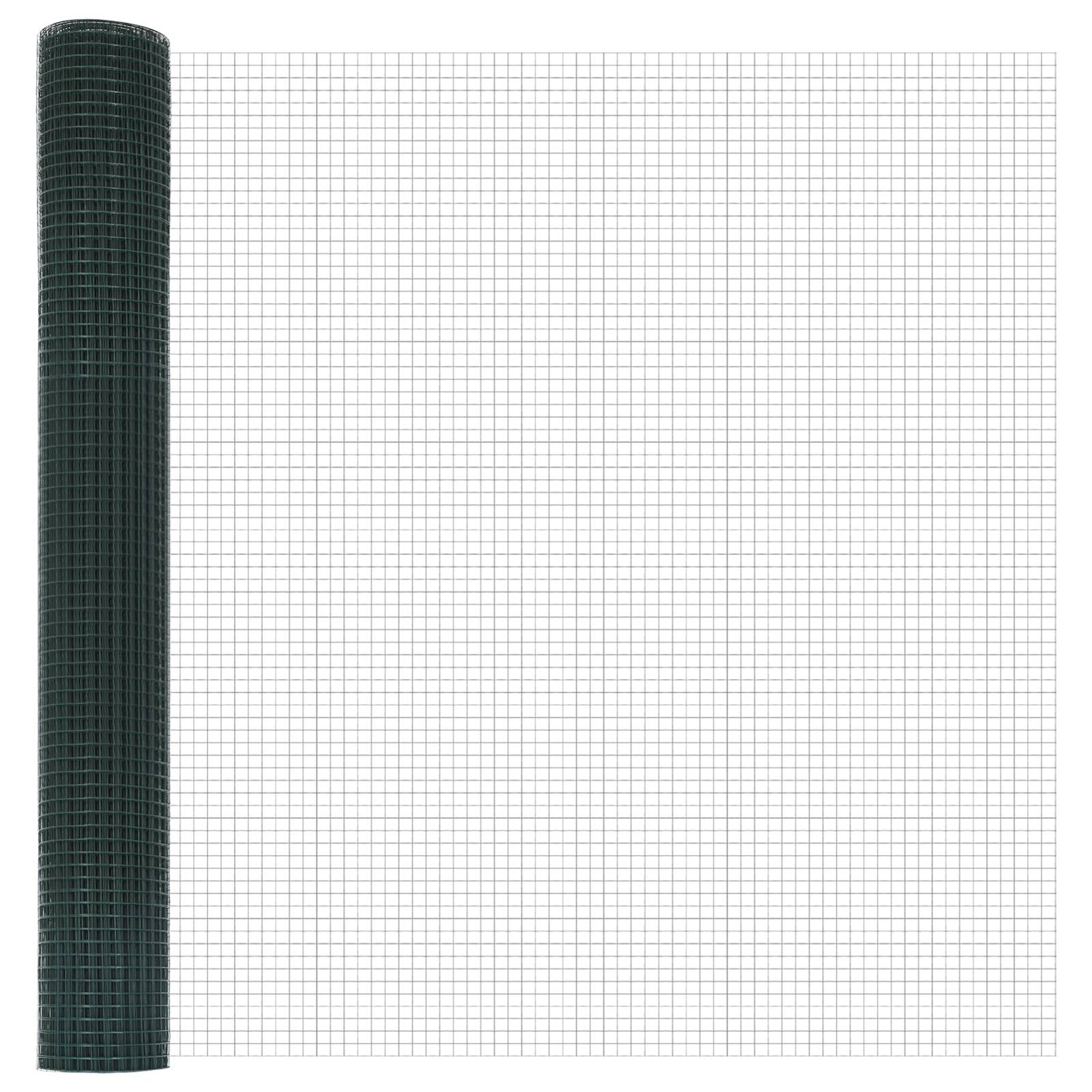 vidaXL Geschweißter Drahtzaun mit 13 Spike-Pfosten Grün 1.4x25 m Stahl