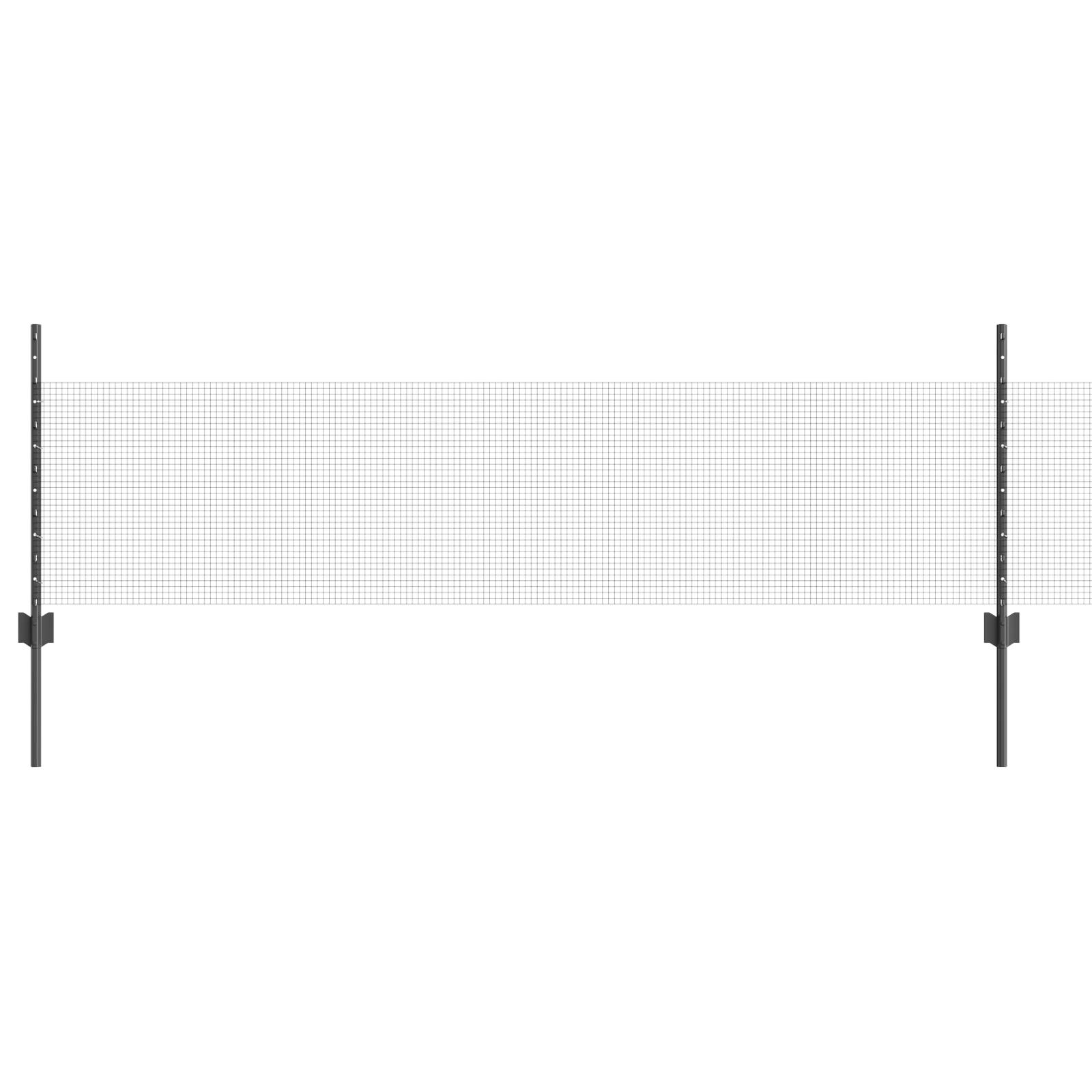 vidaXL Hühnerdrahtzaun-Set 2er Set Grau Metall, Kunststoff 25 x 0.5 m