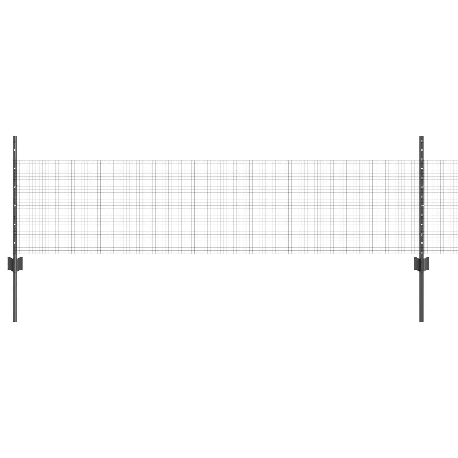 vidaXL Gartenzaun Set Set aus 2 Grau Verzinkter Stahl 25 x 0.5 m Rolle