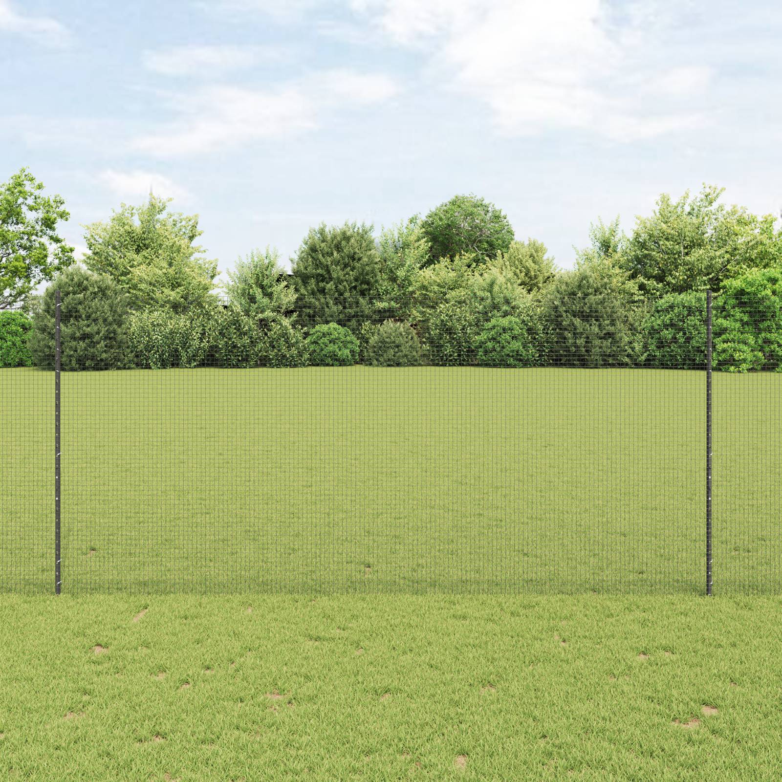 vidaXL Schweißdrahtzaun mit 10 U-Pfosten Grau 1,4x10 m Stahl