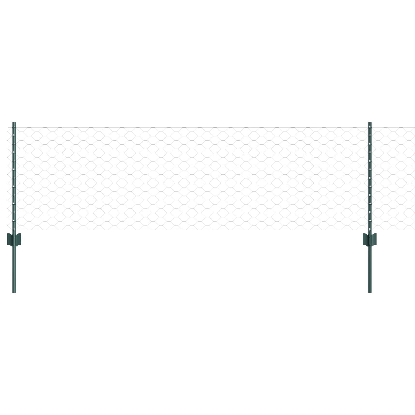 vidaXL Zaunpfosten 11 Stück U-Kanal grün 60 cm Stahl