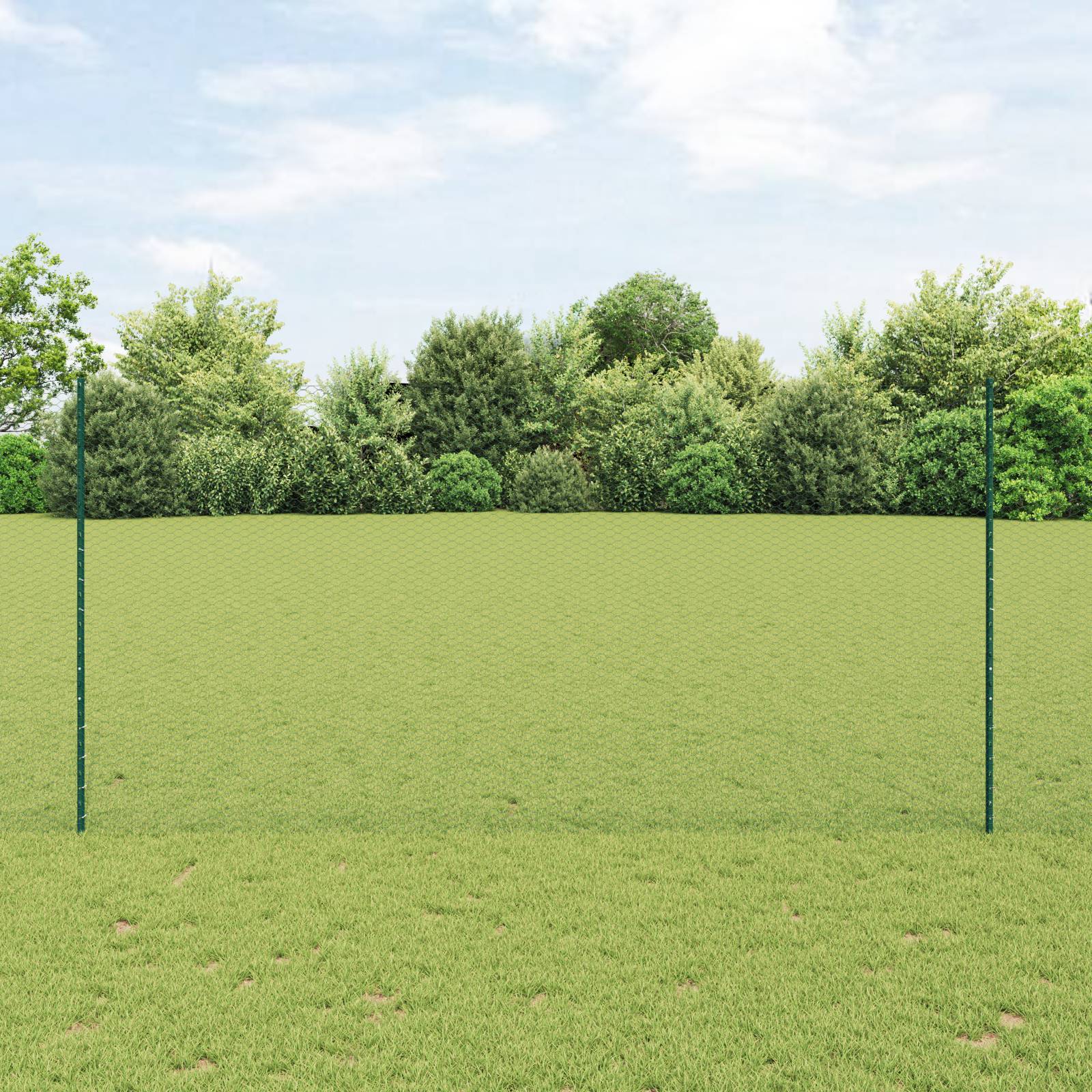 vidaXL Zaunpfosten 11 Stück U-Channel Grün 160 cm Stahl