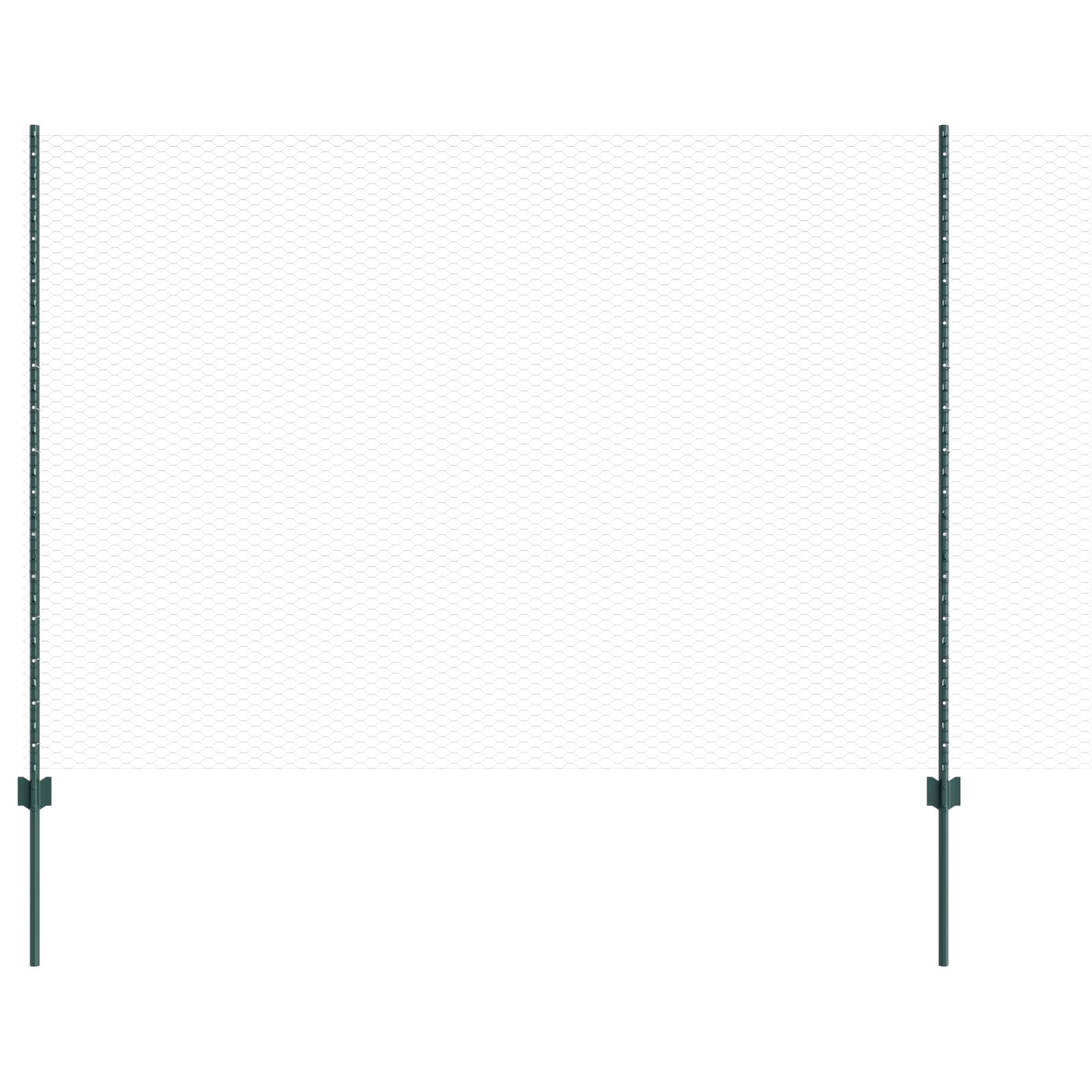 vidaXL Zaunpfosten 11 Stück U-Channel Grün 160 cm Stahl