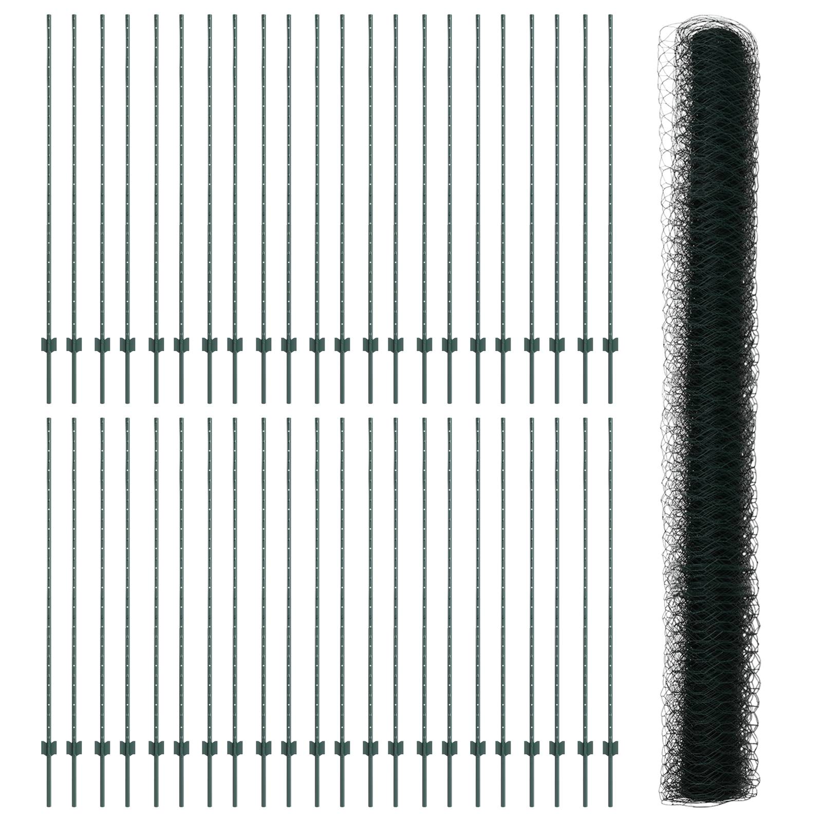 vidaXL Zaunpfosten 11 Stück U-Channel Grün 160 cm Stahl