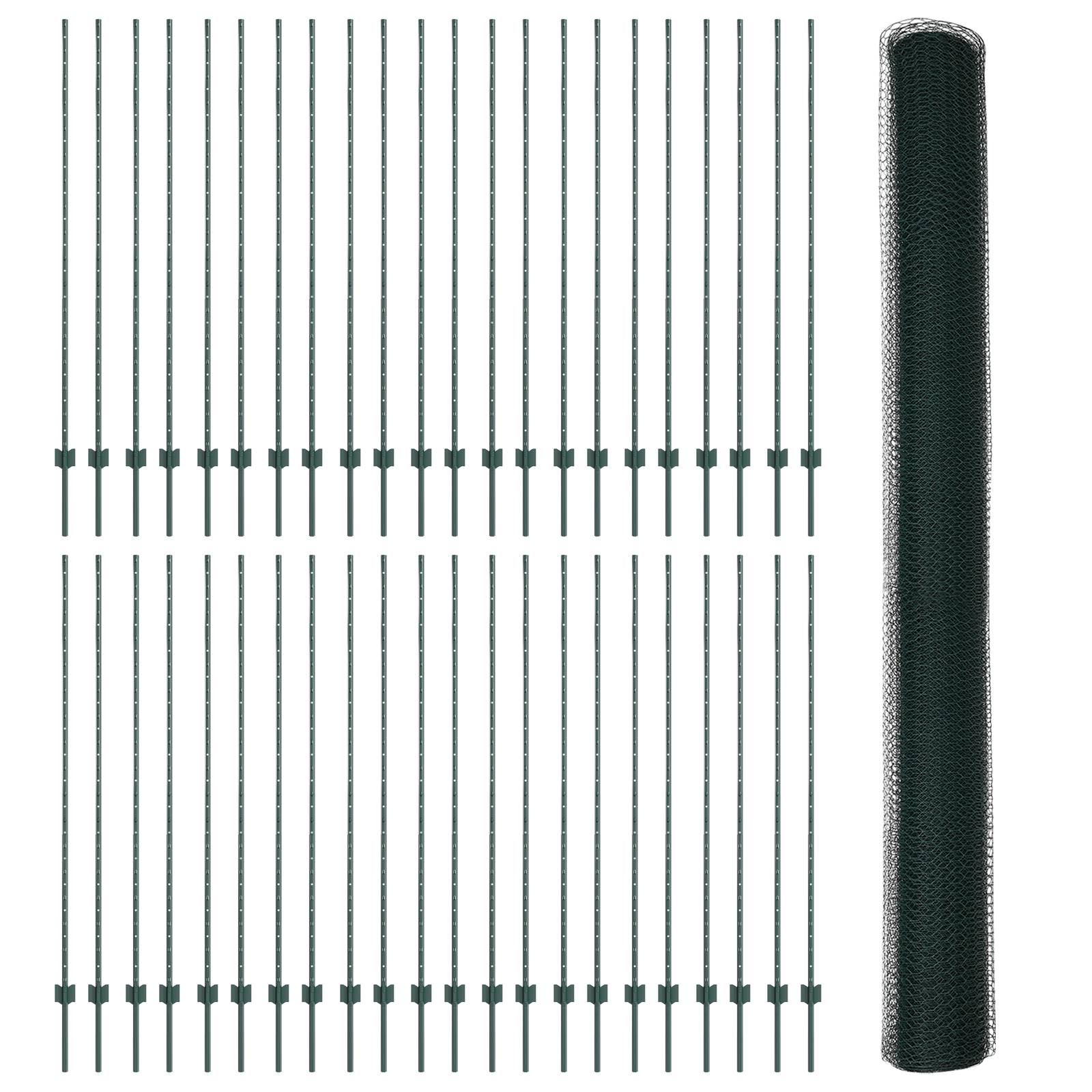 vidaXL Zaunpfosten 11 Stk U-Kanal Grün 160 cm Stahl