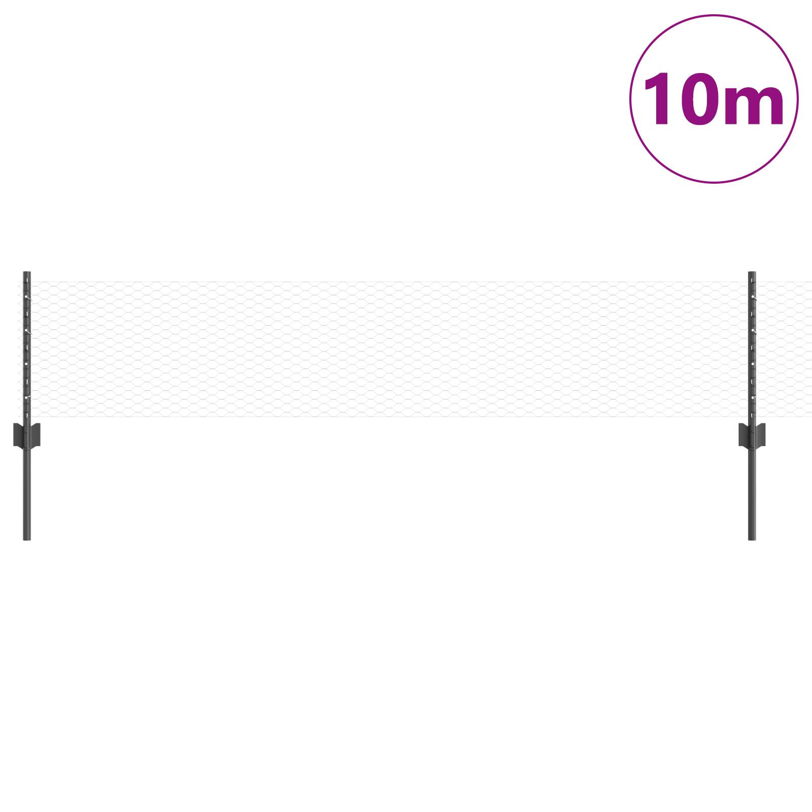 vidaXL Zaunpfosten 5 Stück U-Profil Grau 40 cm Stahl