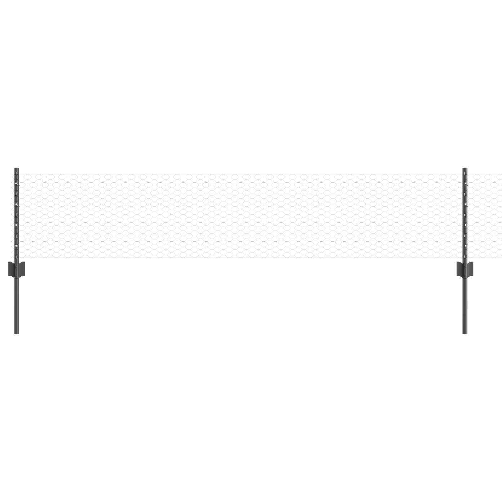 vidaXL Zaunpfosten 5 Stück U-Profil Grau 40 cm Stahl