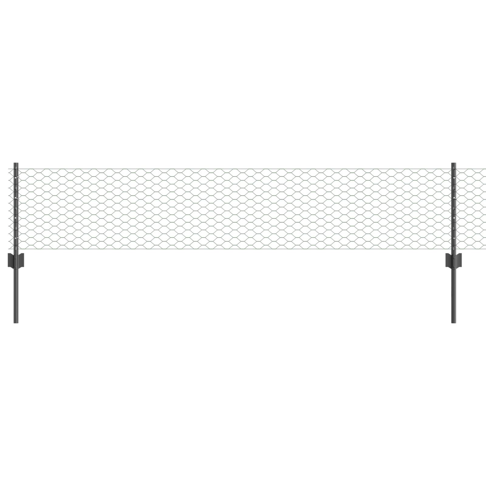 vidaXL Zaunpfosten 5 Stück U-Kanal Grau 40 cm Stahl