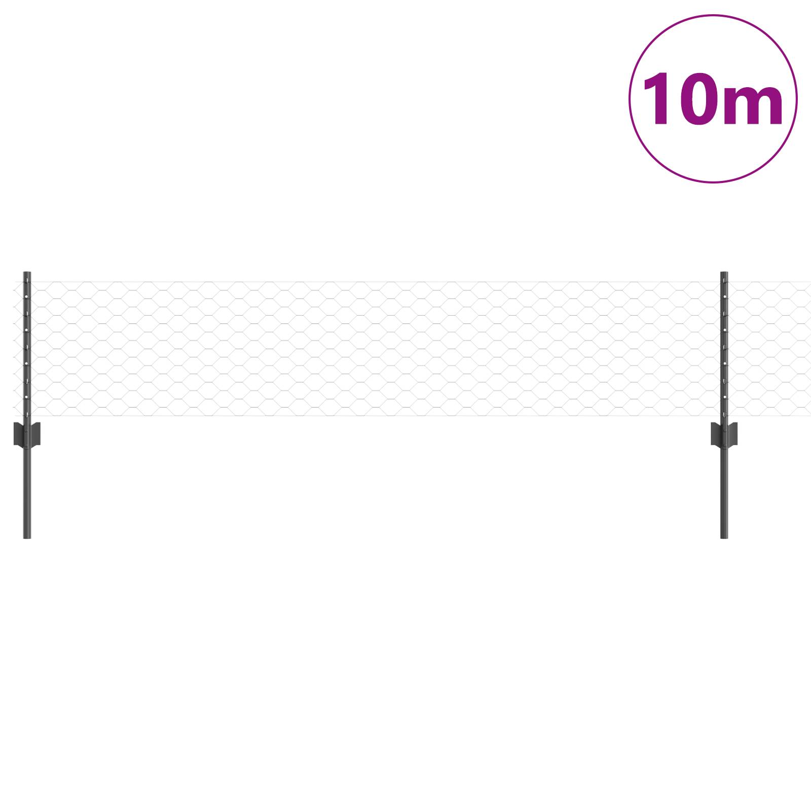 vidaXL Zaunpfosten 5 Stk U-Profil Grau 40 cm Stahl
