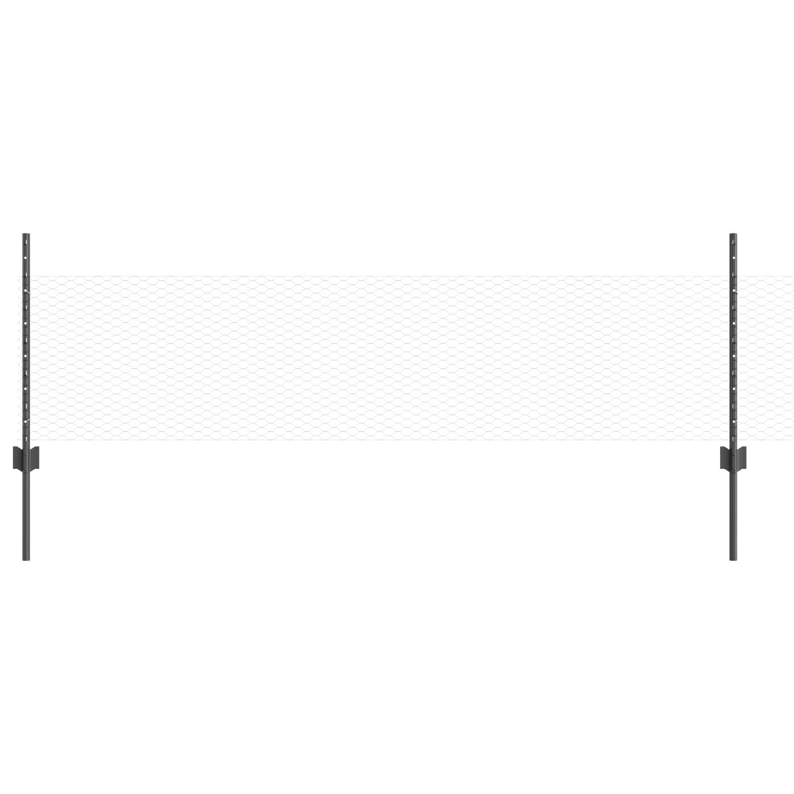 vidaXL Gartenzaunset Set aus 2 Grau Metall Groß Langlebig Gartenzaun