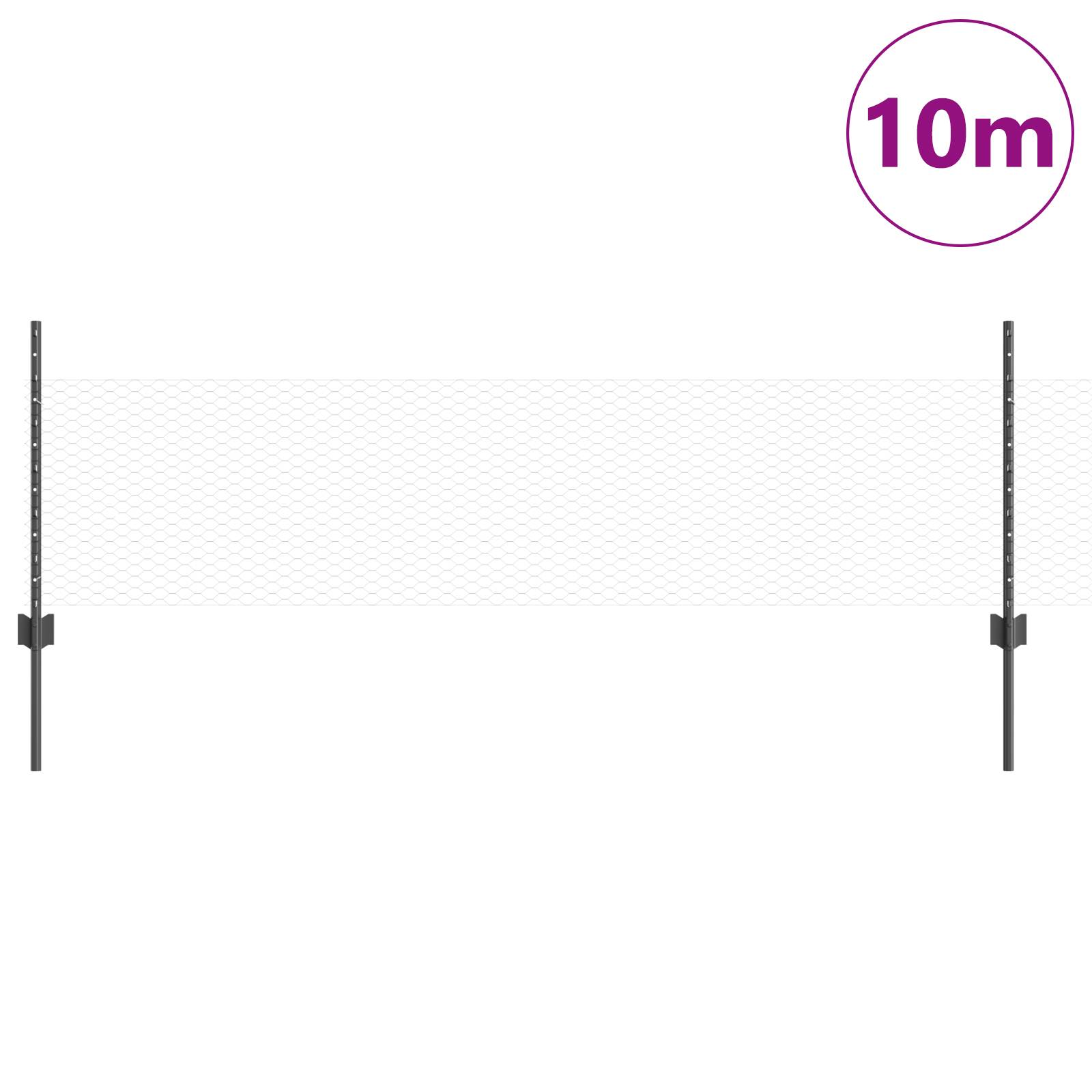 vidaXL Zaunpfosten 5 Stk U-Kanal Grau 60 cm Stahl