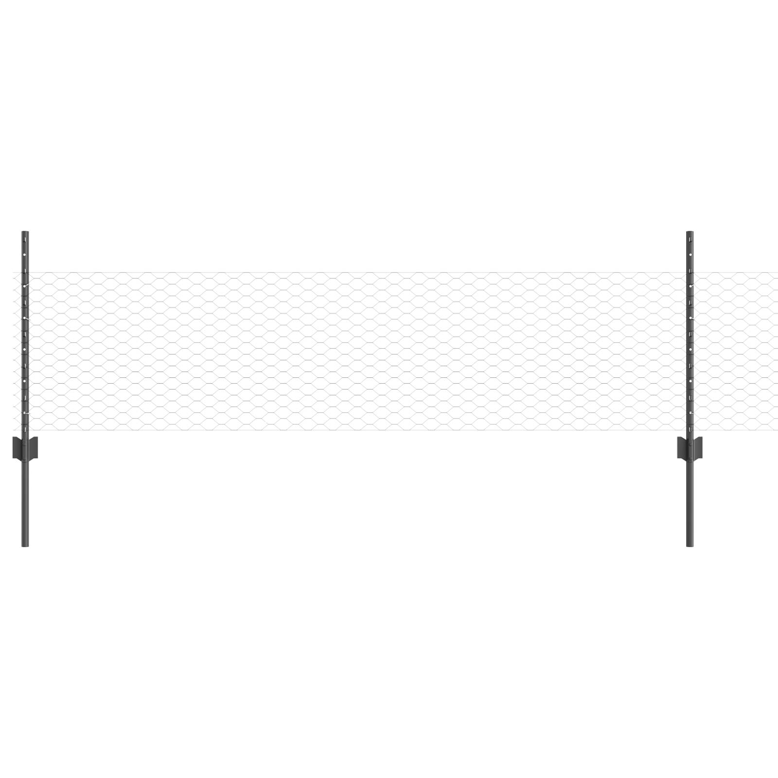 vidaXL Zaunpfosten 5 Stück U-Profil Grau 60 cm Stahl