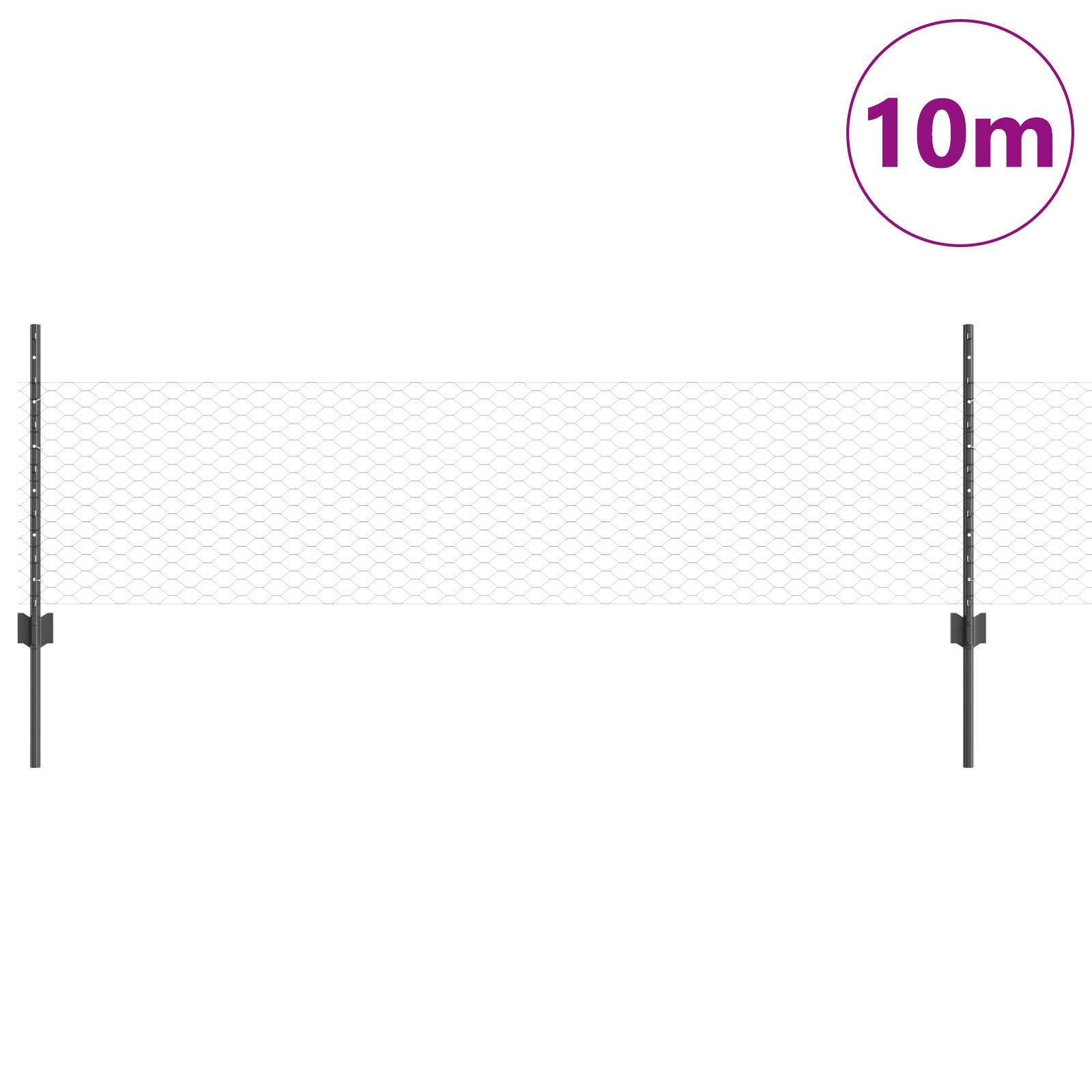 vidaXL Zaunpfosten 5 Stück U-Profil Grau 60 cm Stahl