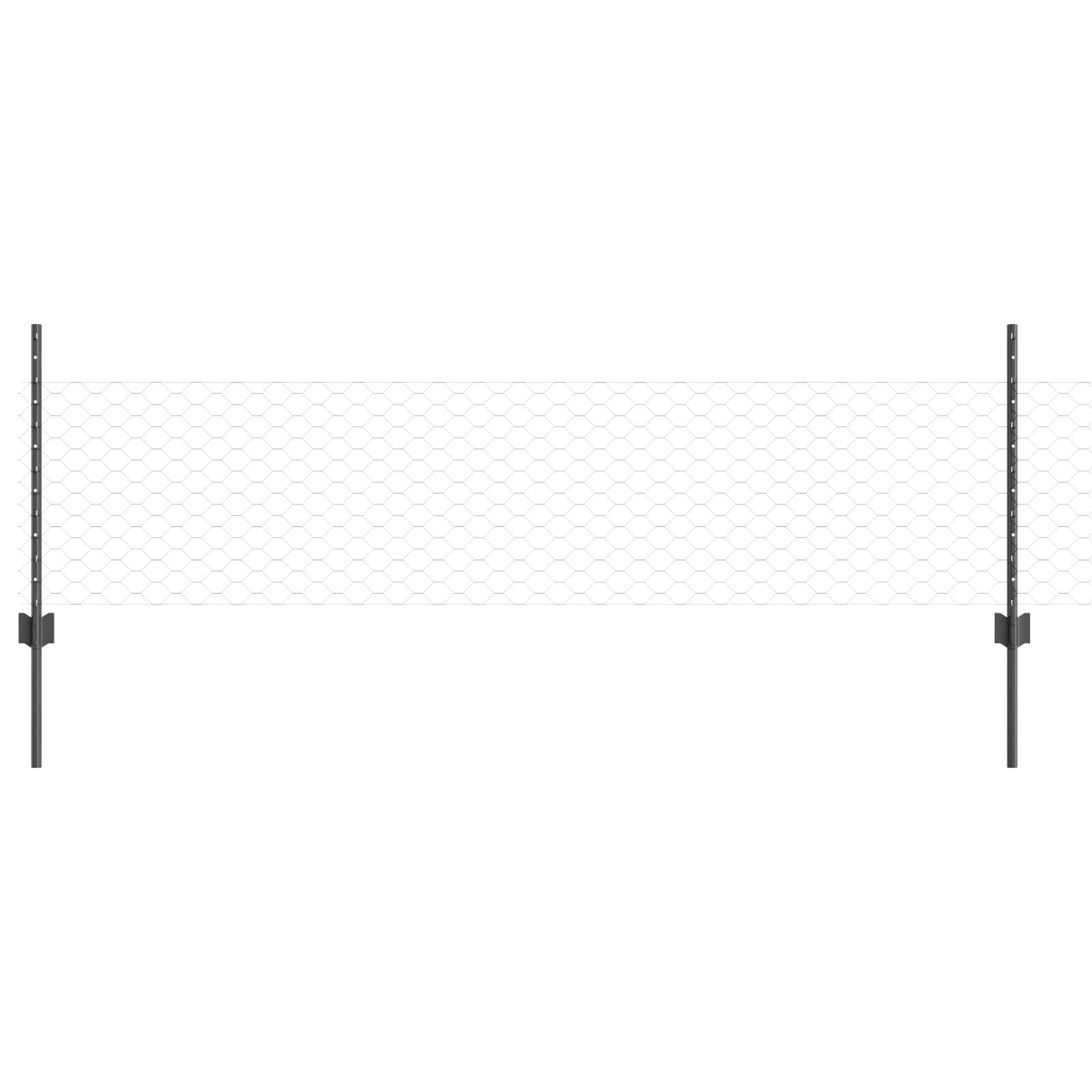 vidaXL Zaunpfosten 11 Stück U-Profil Grau 60 cm Stahl