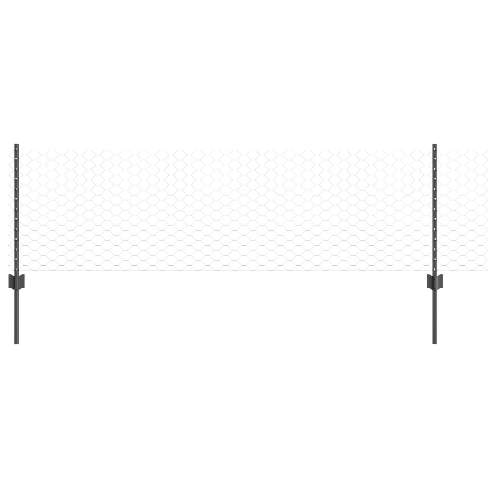 vidaXL Zaunpfosten 11 Stück U-Profil Grau 60 cm Stahl