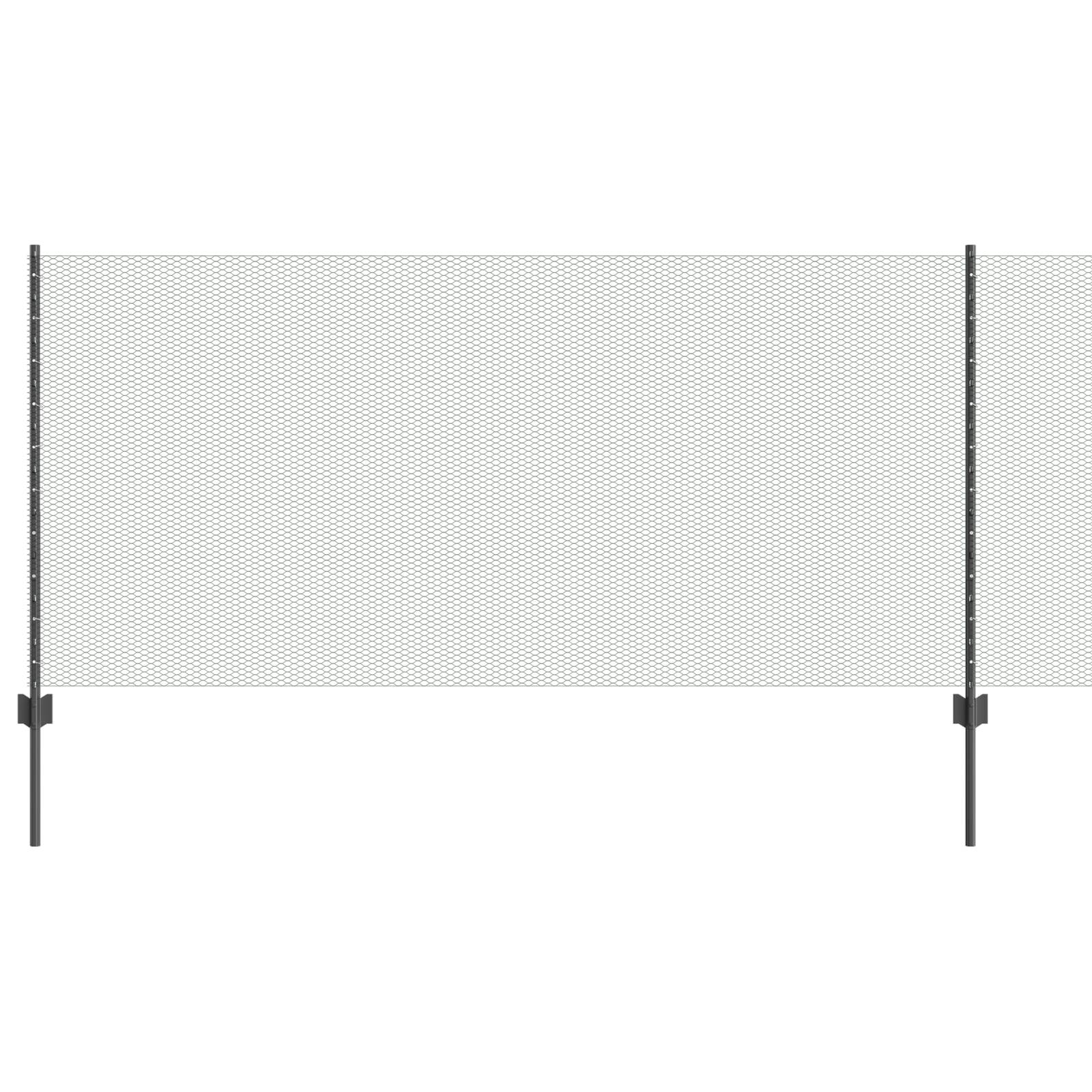 vidaXL Zaunpfosten 10 Stück U-Kanal Grau 100 cm Stahl