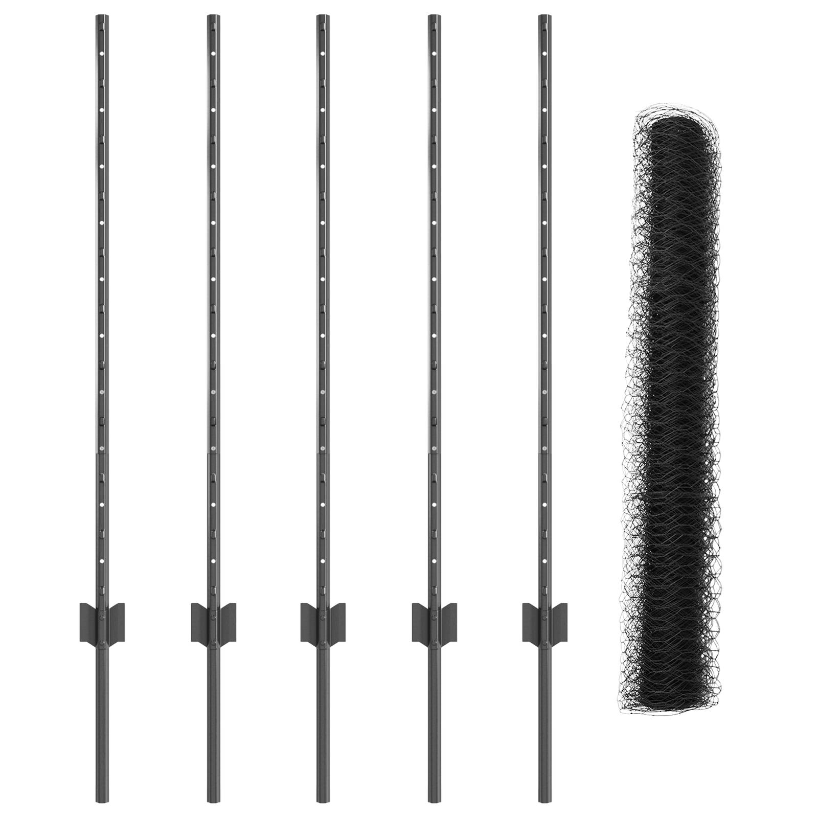 vidaXL Zaunpfosten 10 Stück U-Kanal Grau 100 cm Stahl