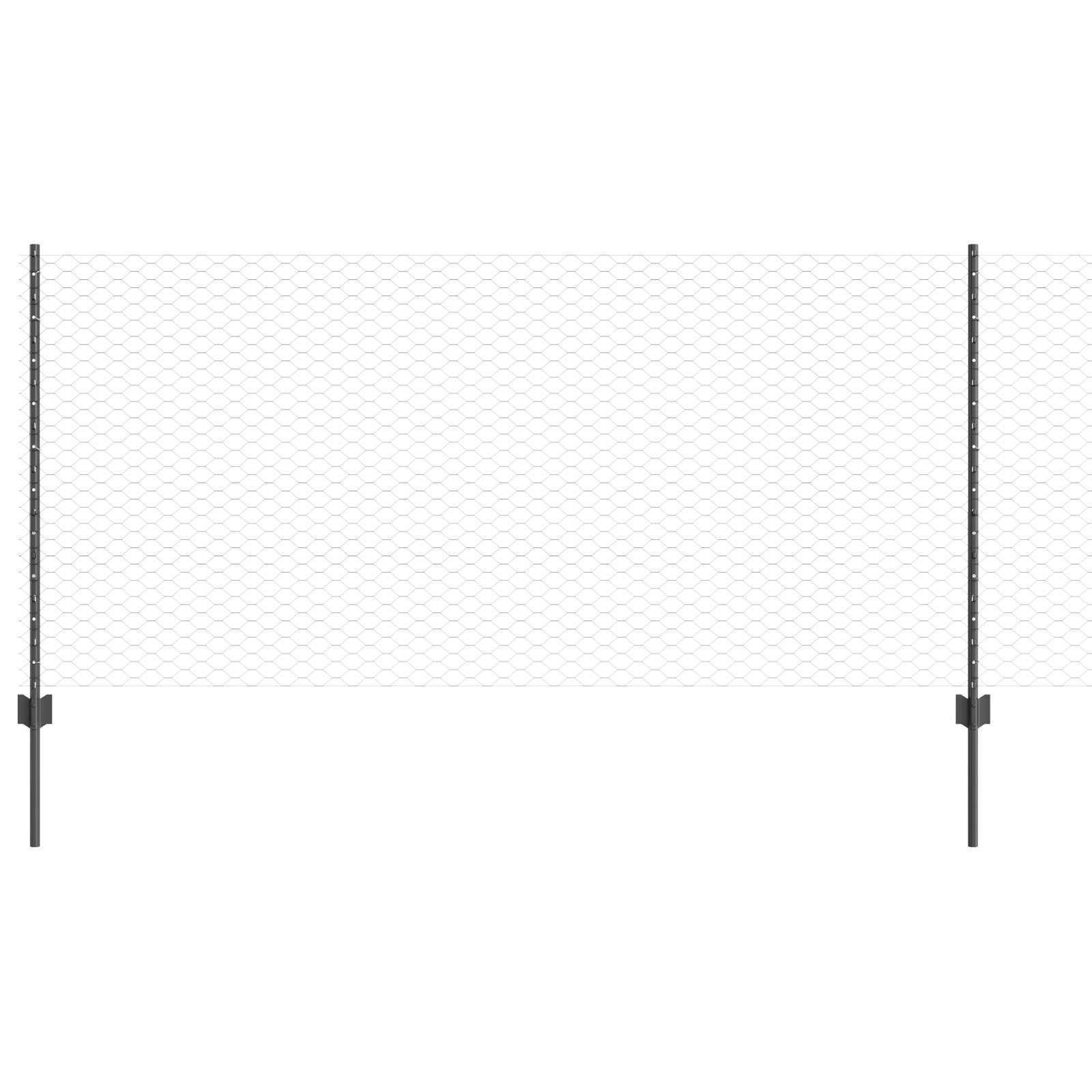 vidaXL Zaunpfosten 10 Stück U-Kanal Grau 100 cm Stahl
