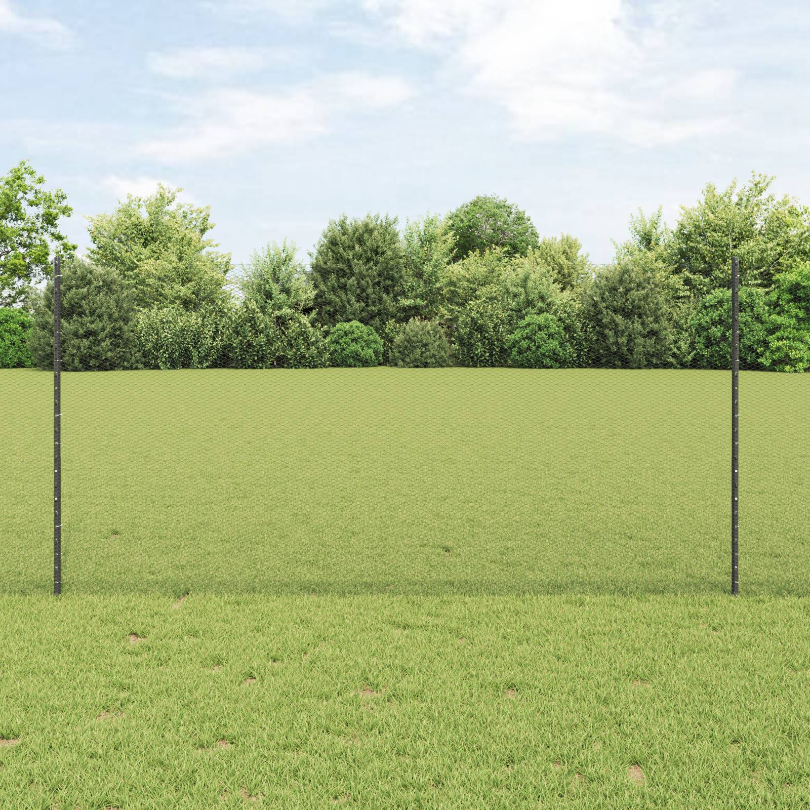 vidaXL Zaunpfosten 10 Stück U-Kanal Grau 120 cm Stahl