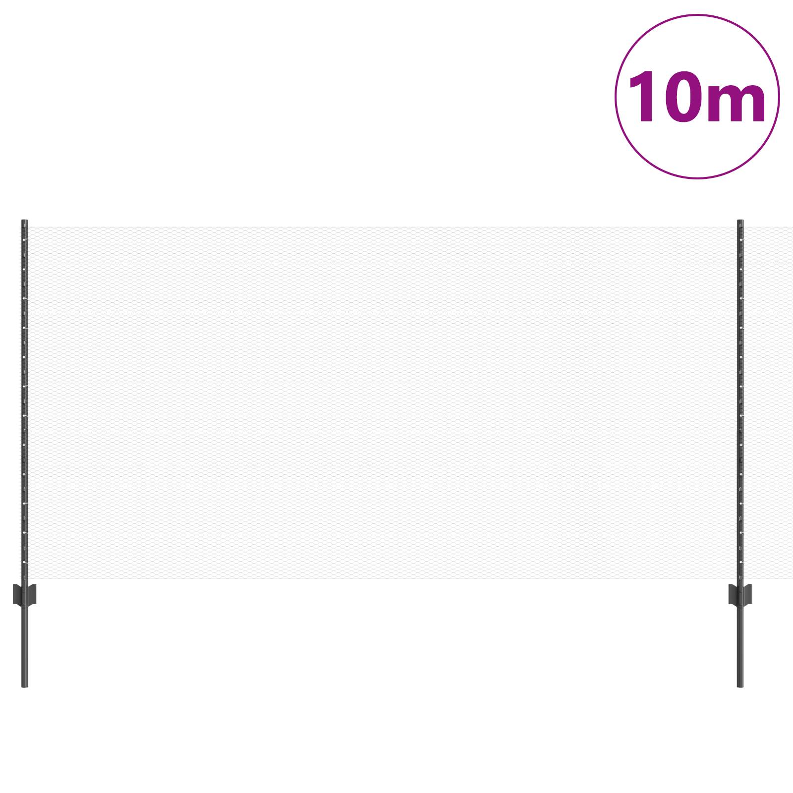 vidaXL Zaunpfosten 10 Stück U-Kanal Grau 120 cm Stahl