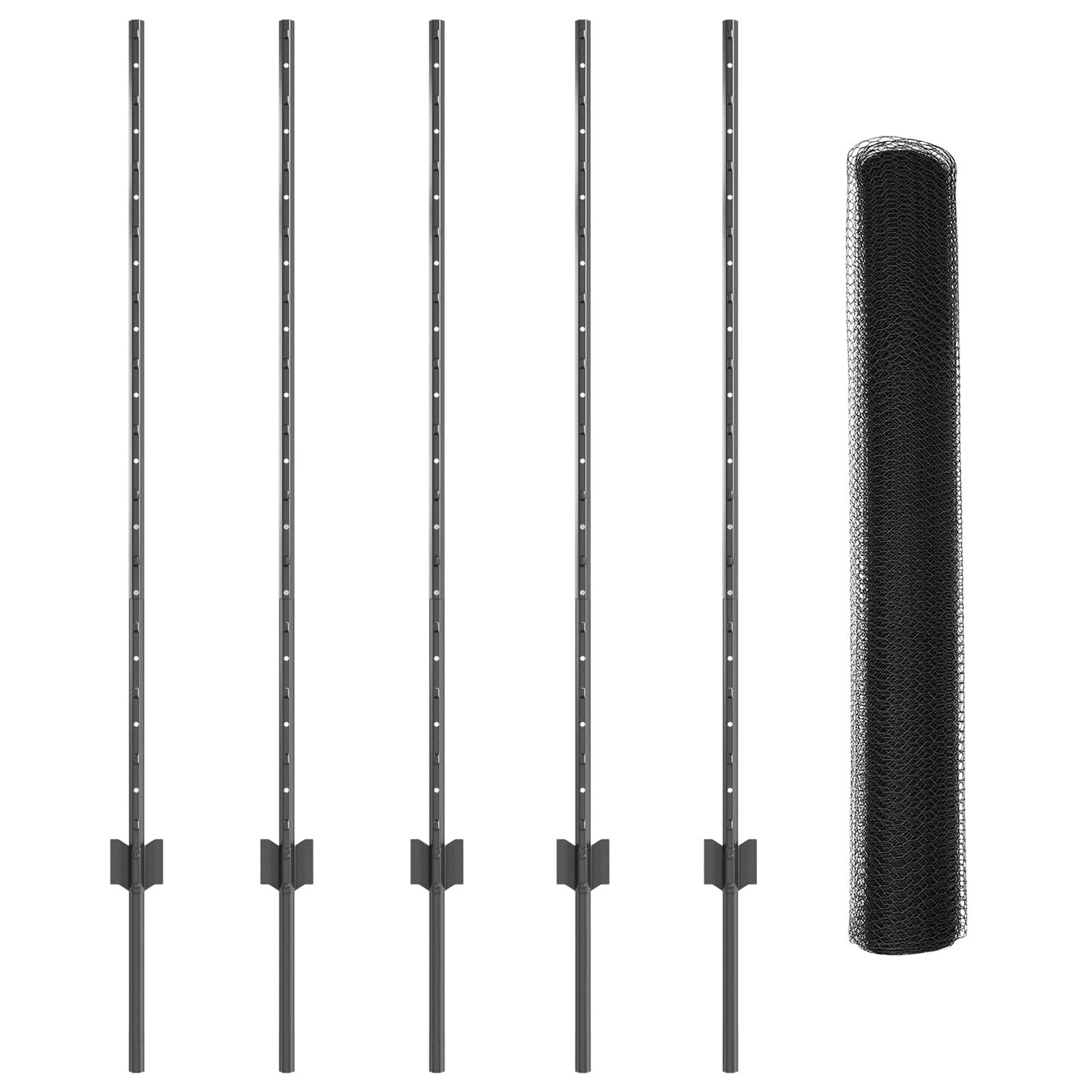 vidaXL Zaunpfosten 10 Stück U-Kanal Grau 120 cm Stahl