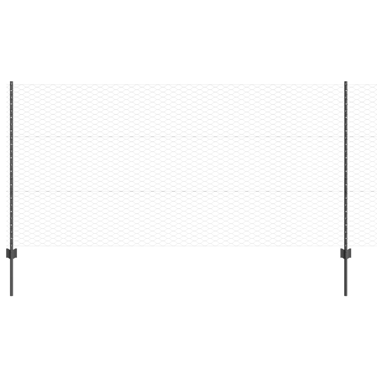 vidaXL Zaunpfosten 22 Stück U-Kanal Grau 120 cm Stahl