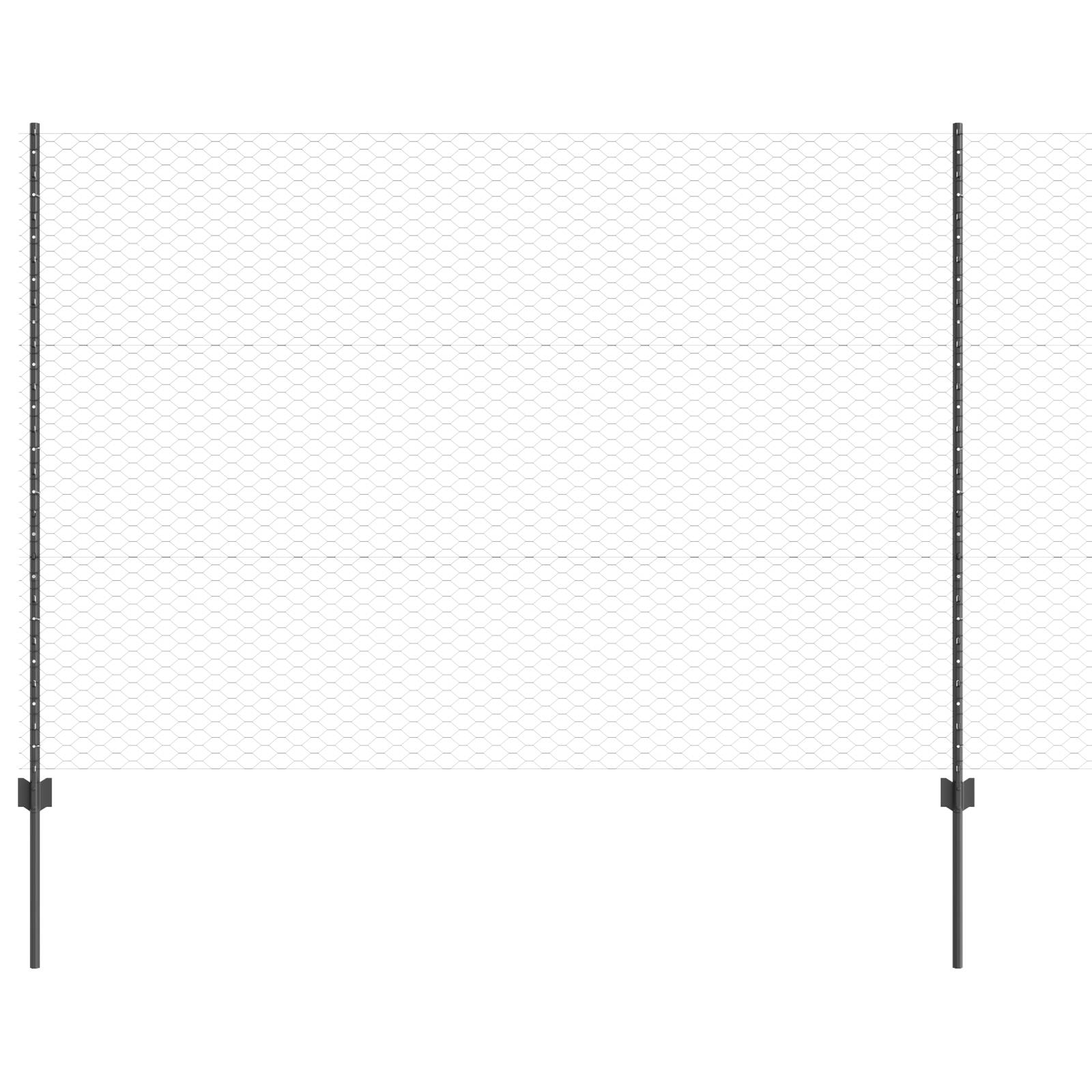 vidaXL Zaunpfosten 22 Stück U-Kanal Grau 150 cm Stahl