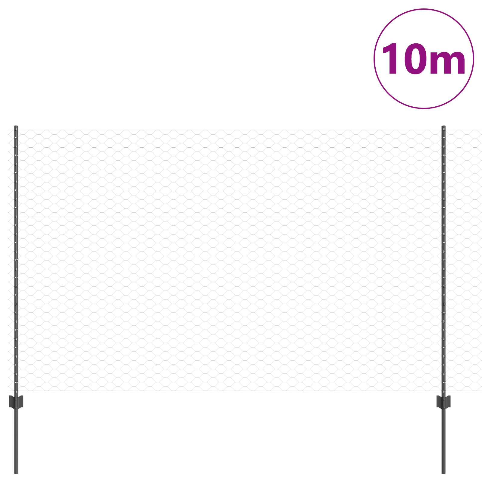 vidaXL Zaunpfosten 10 Stück U-Profil Grau 150 cm Stahl
