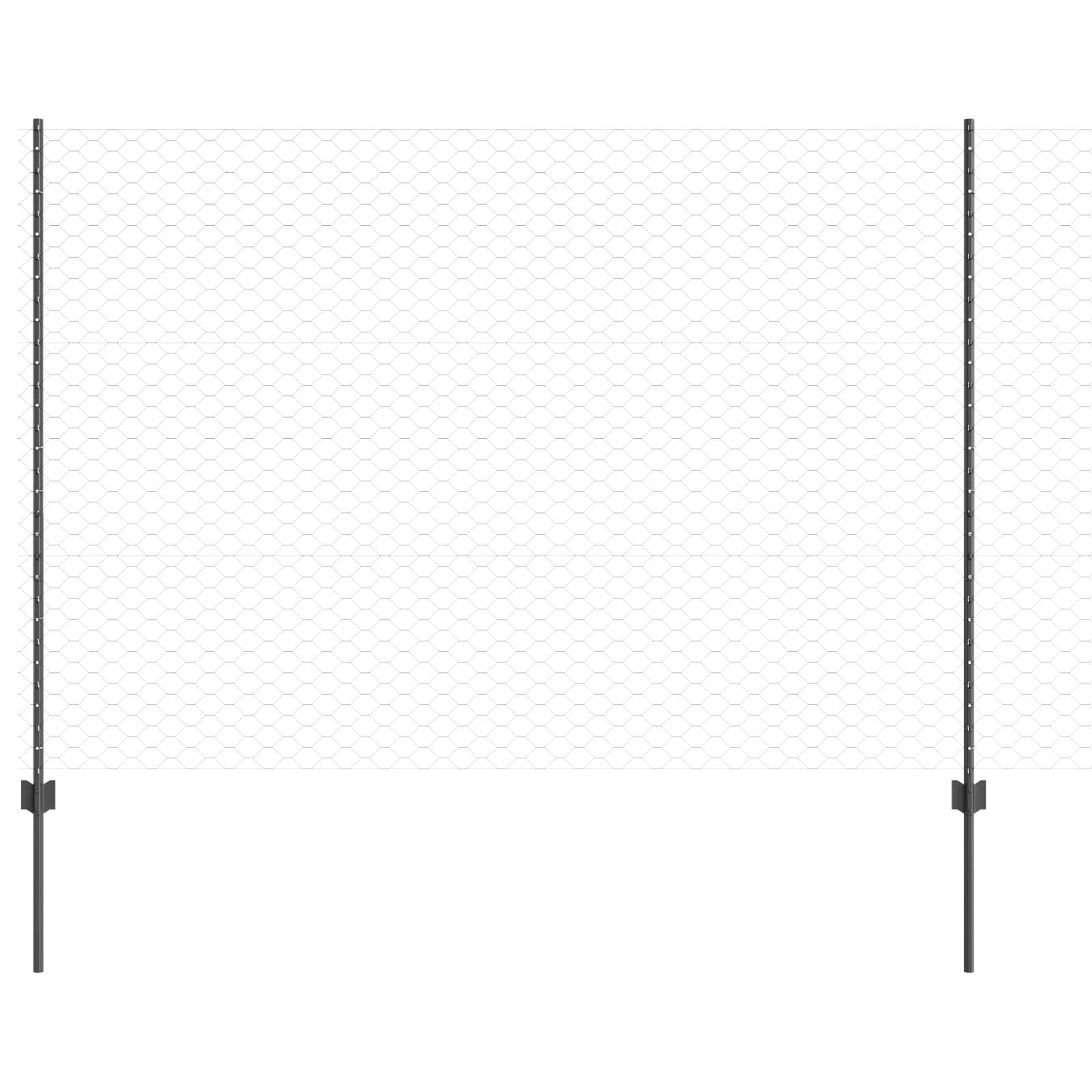 vidaXL Zaunpfosten 22 Stück U-Kanal Grau 150 cm Stahl