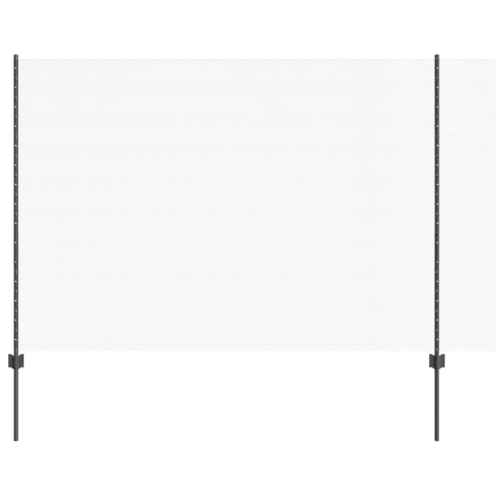 vidaXL Zaunpfosten 22 Stück U-Kanal Grau 160 cm Stahl