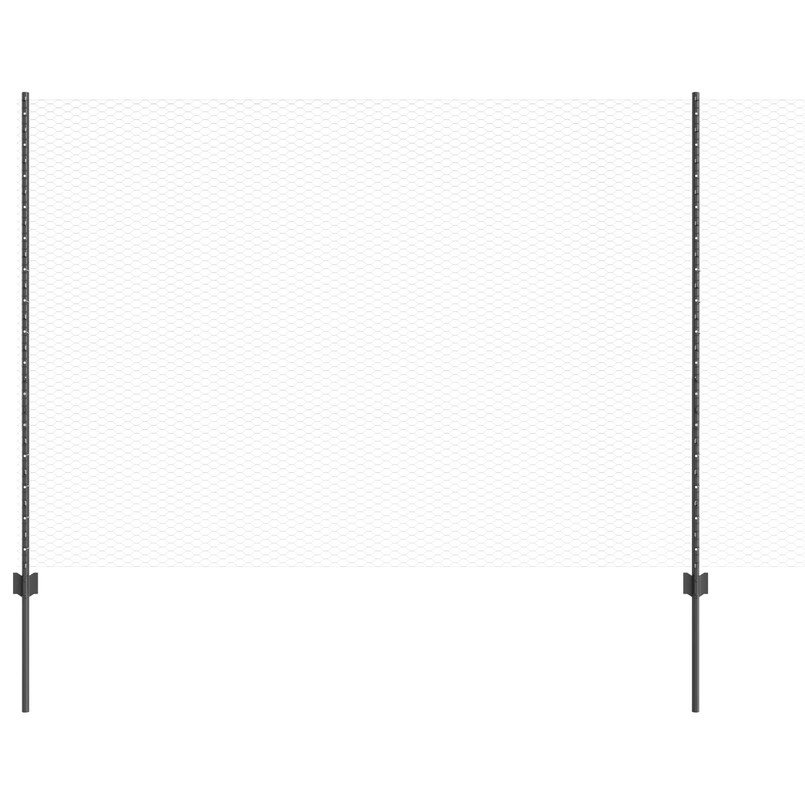 vidaXL Zaunpfosten 22 Stück U-Kanal Grau 150 cm Stahl