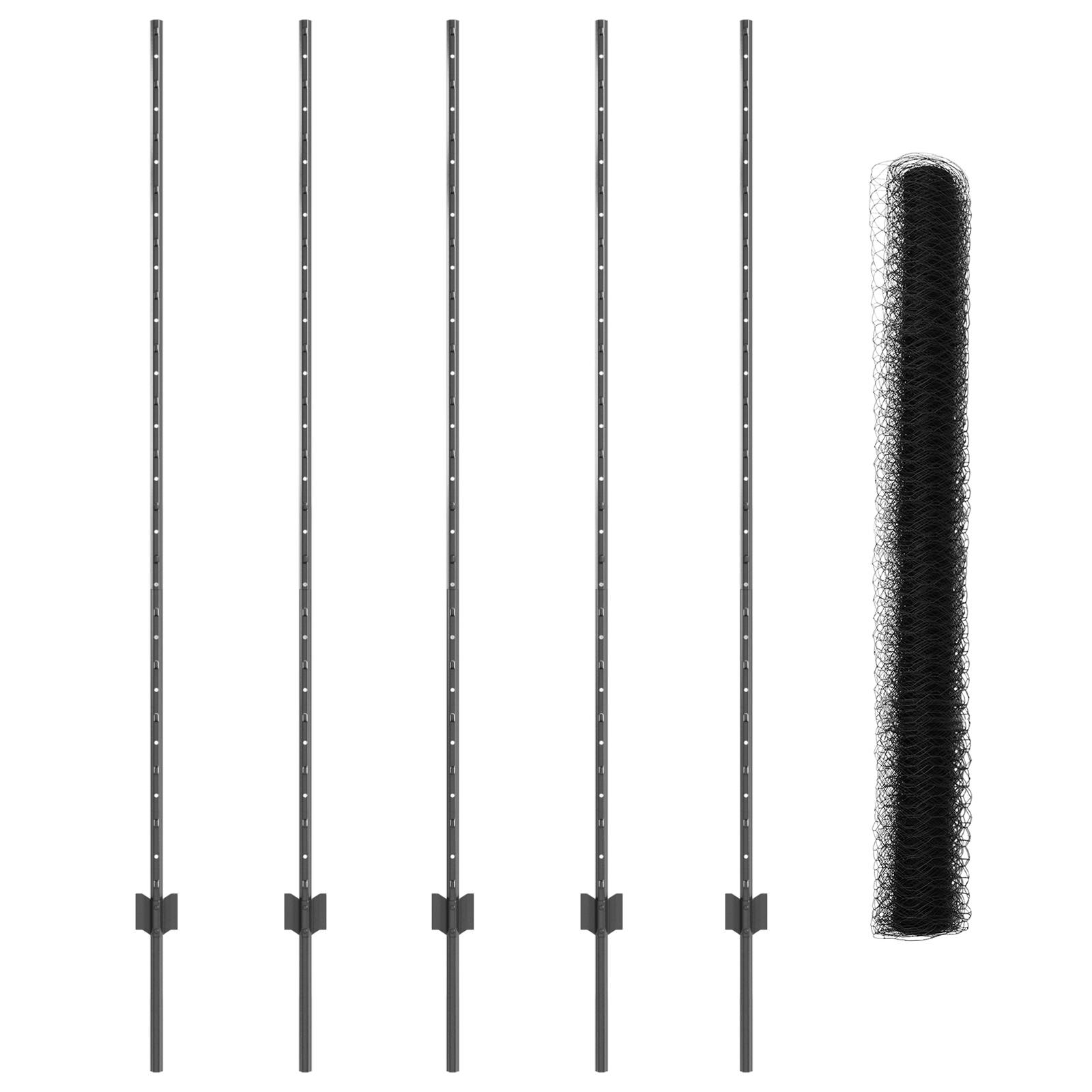 vidaXL Zaunpfosten 10 Stück U-Profil Grau 150 cm Stahl