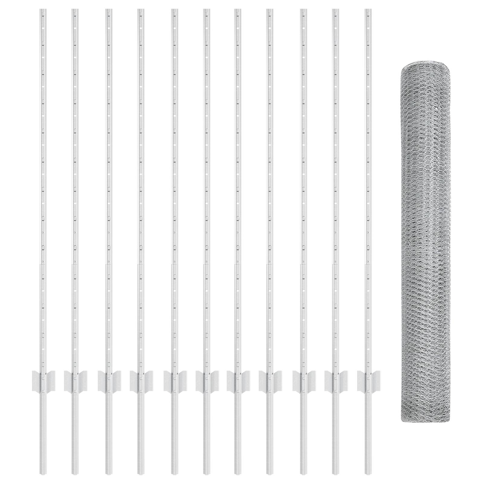 vidaXL Gartenzaunset Set aus 2 Verzinkter Stahl Standard Langlebig