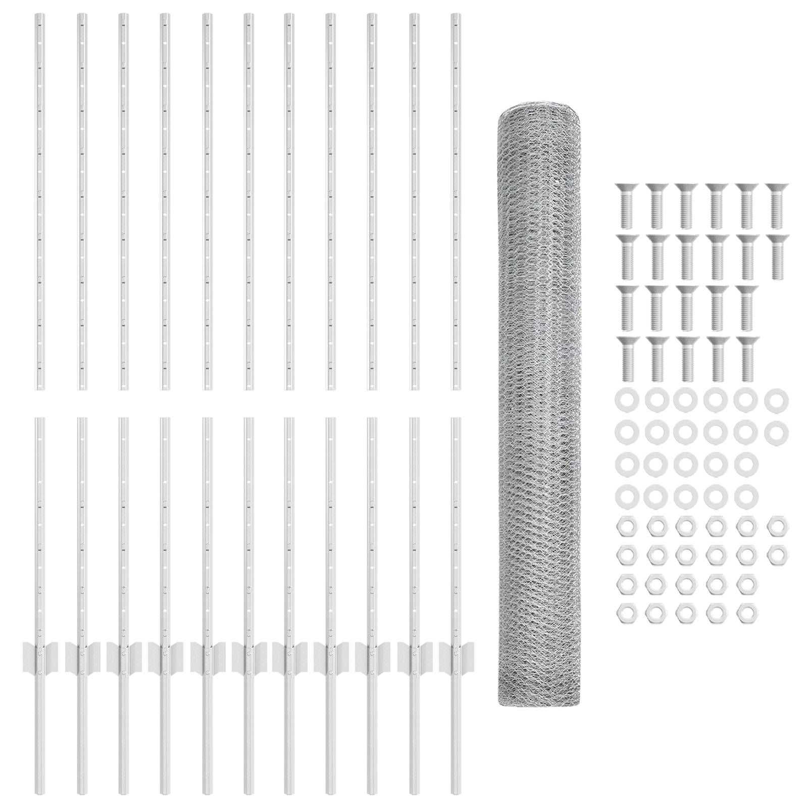 vidaXL Gartenzaun Set Set aus 2 Galvanisierter Stahl 25 x 1,2 m