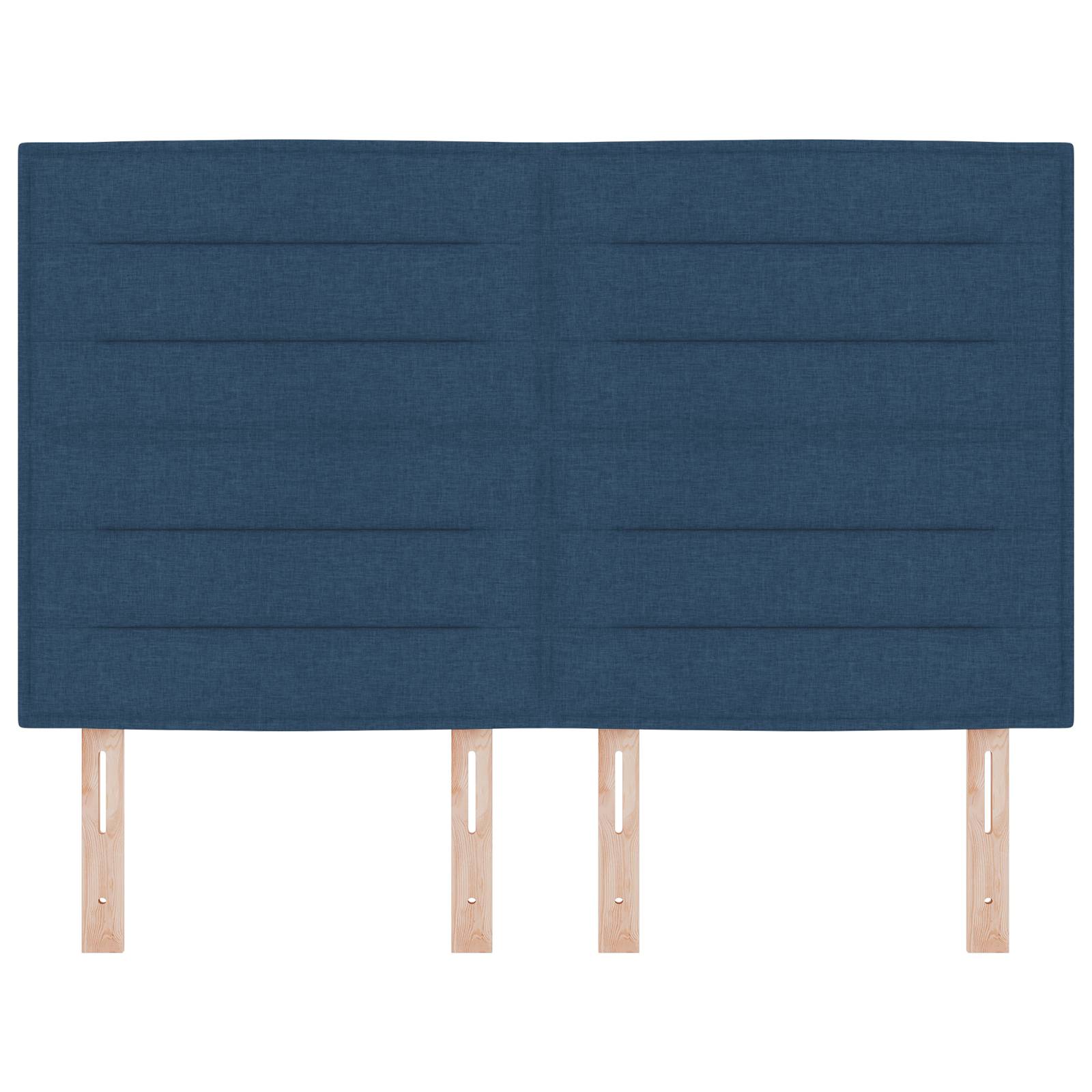 vidaXL LED Kopfteil Linien-Design Blau 80 cm Stoff