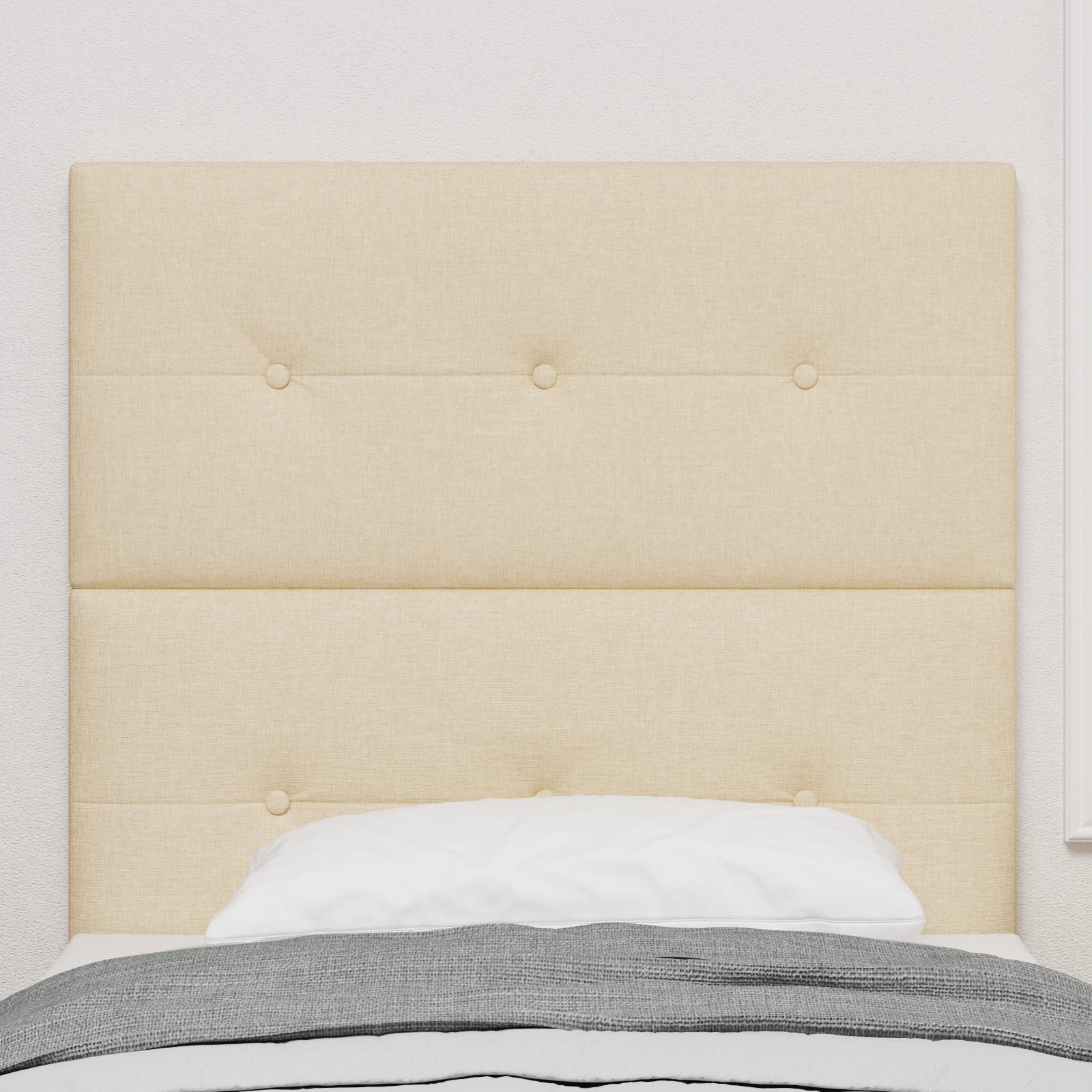 vidaXL Kopfteil mit Knopfheftung Creme 80 cm Stoff