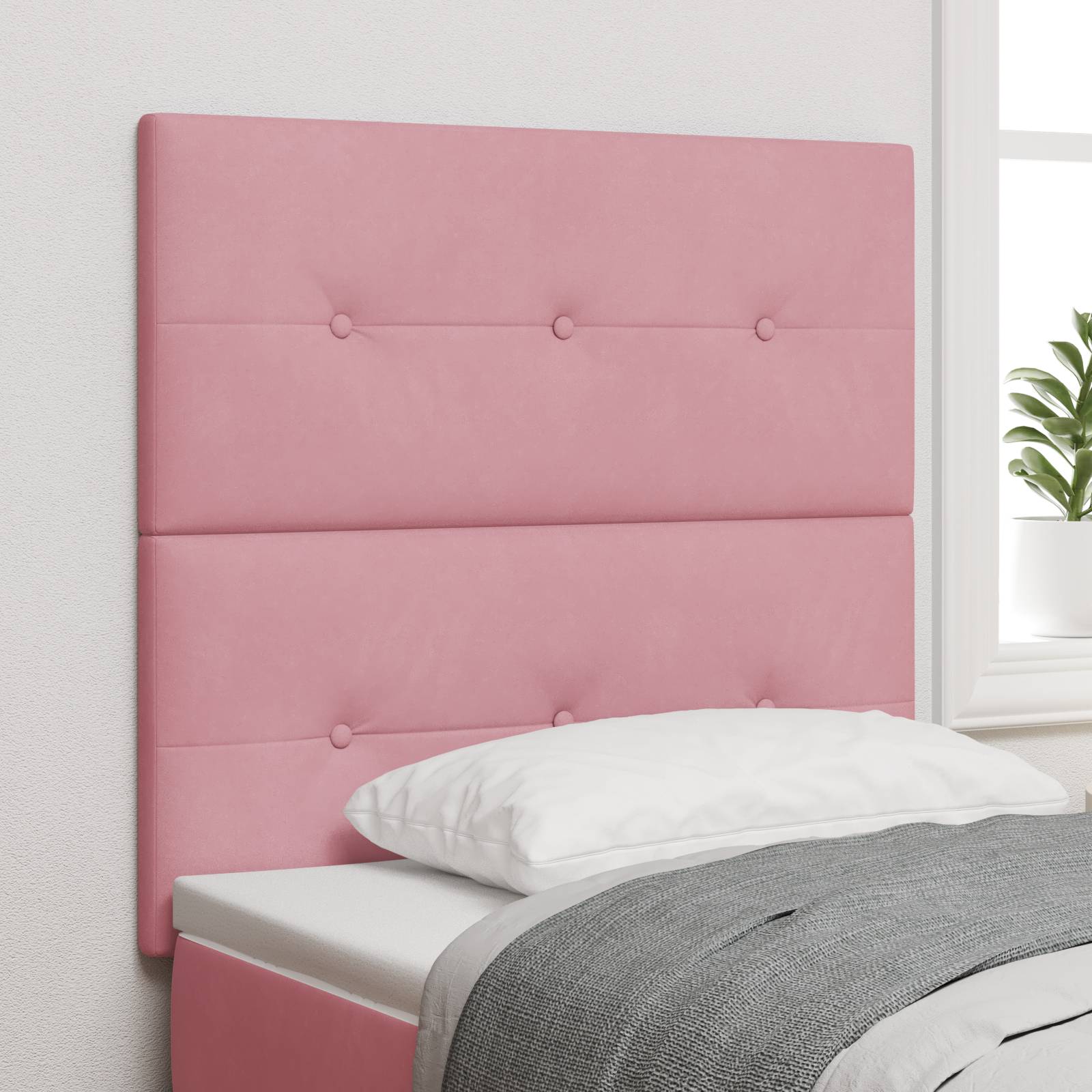 vidaXL Kopfteil mit Knopfheftung Rosa 80 cm Samt