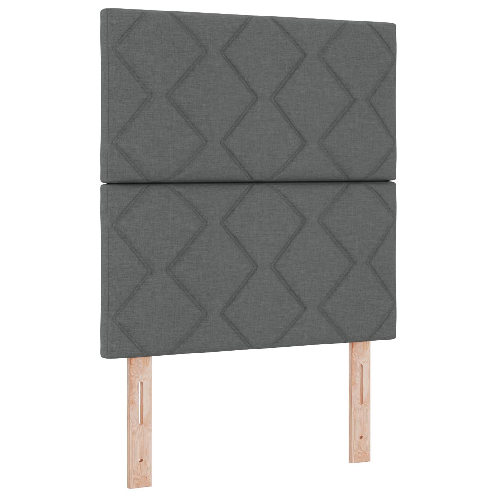 vidaXL LED Kopfteil Rautenmuster Dunkelgrau 80 cm Stoff