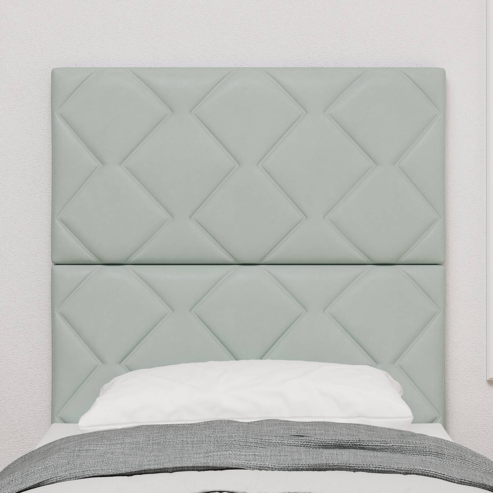 vidaXL Kopfteil im Diamantblock-Design in Hellgrau, 80 cm, aus Samt
