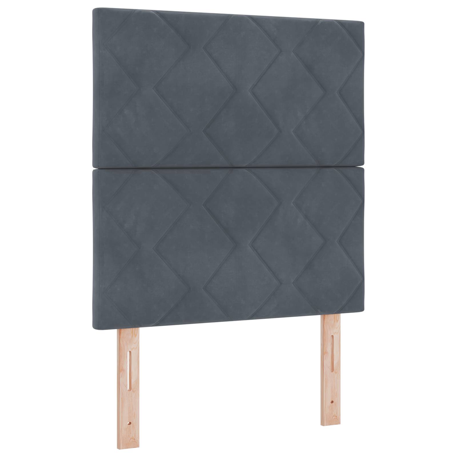 vidaXL Dunkelgrau Samt Kopfteil mit Diamantblöcken - 80 cm
