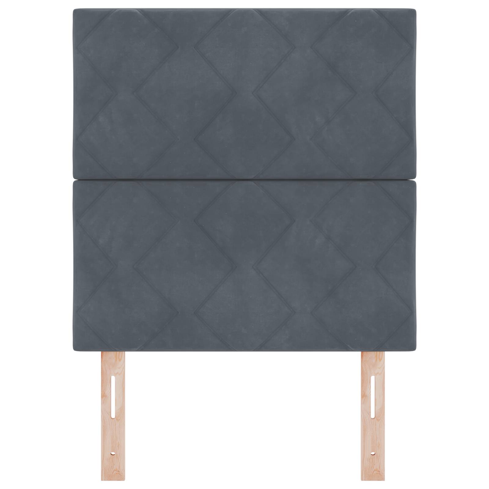 vidaXL Dunkelgrau Samt Kopfteil mit Diamantblöcken - 80 cm