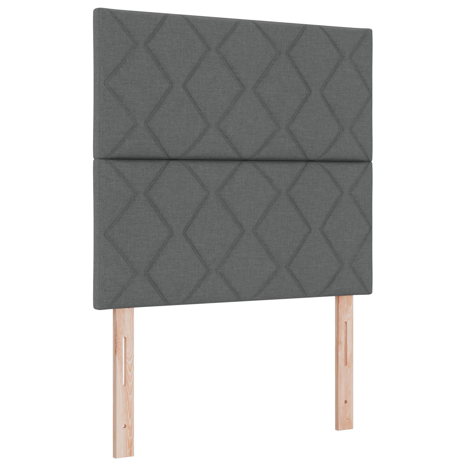 vidaXL Boxspringbett mit Matratze Dunkelgrau 100x200 cm Stoff