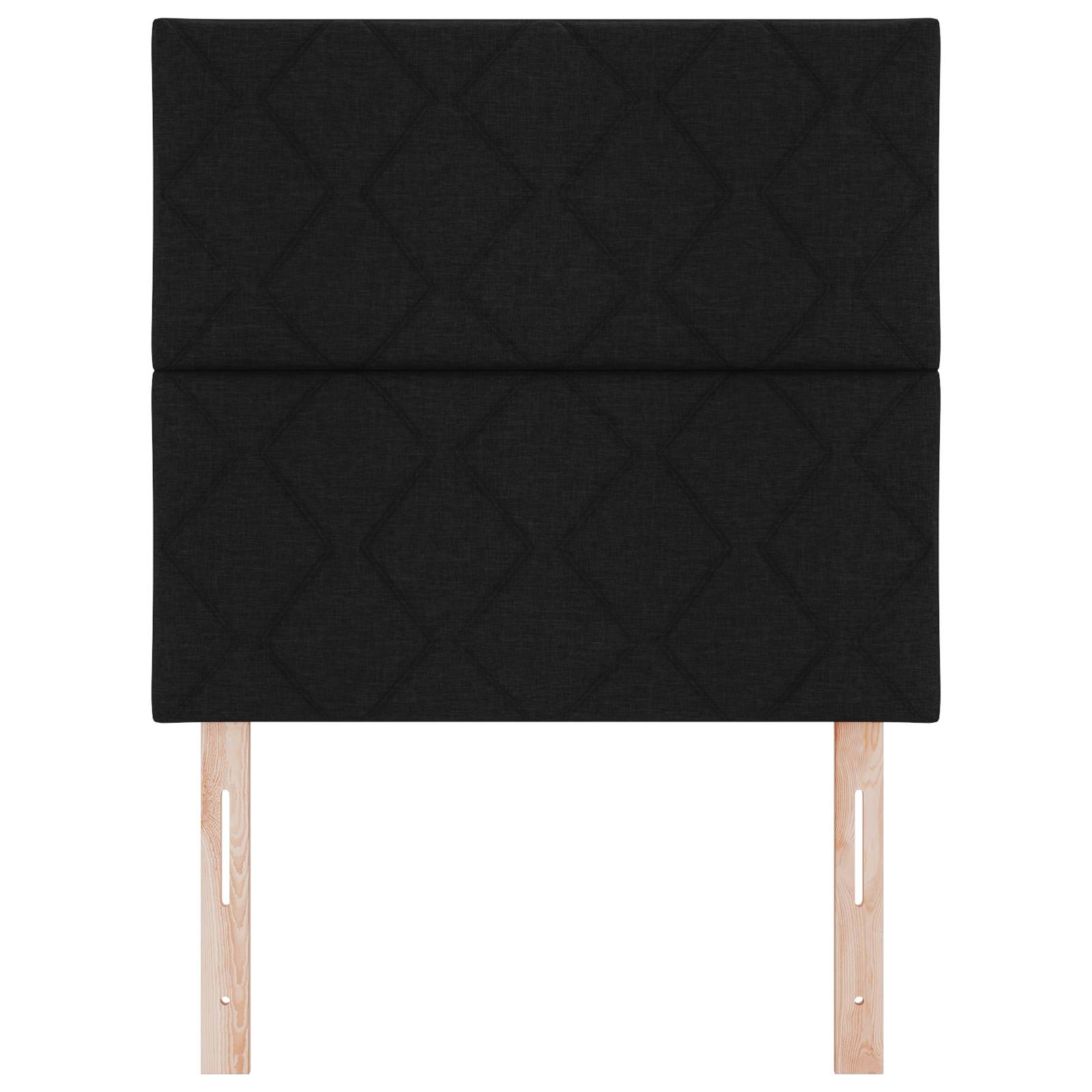 vidaXL LED Kopfteil Rautenmuster Schwarz 100 cm Stoff