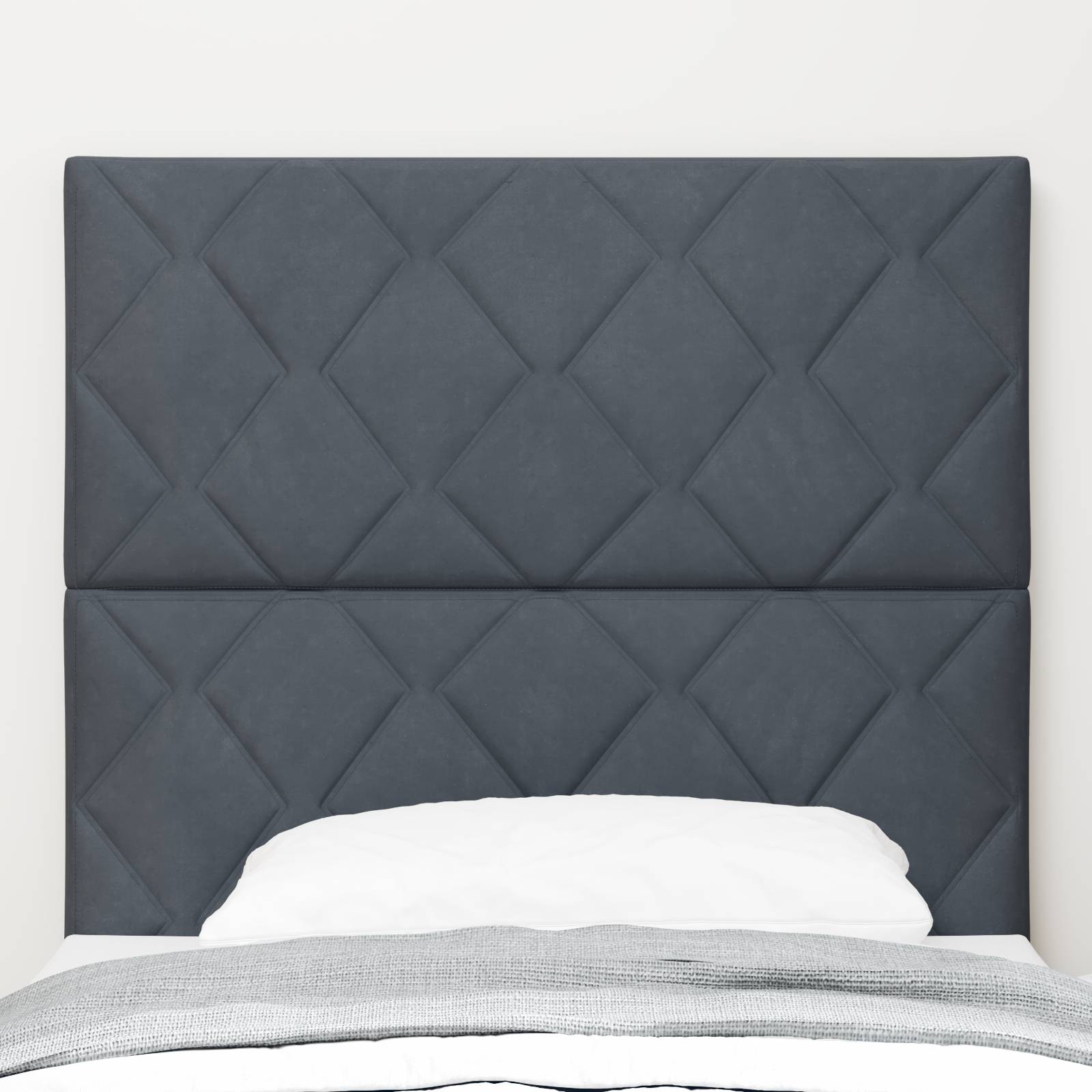vidaXL 90cm Velvet Kopfteil mit Diamantblock-Design in Dunkelgrau