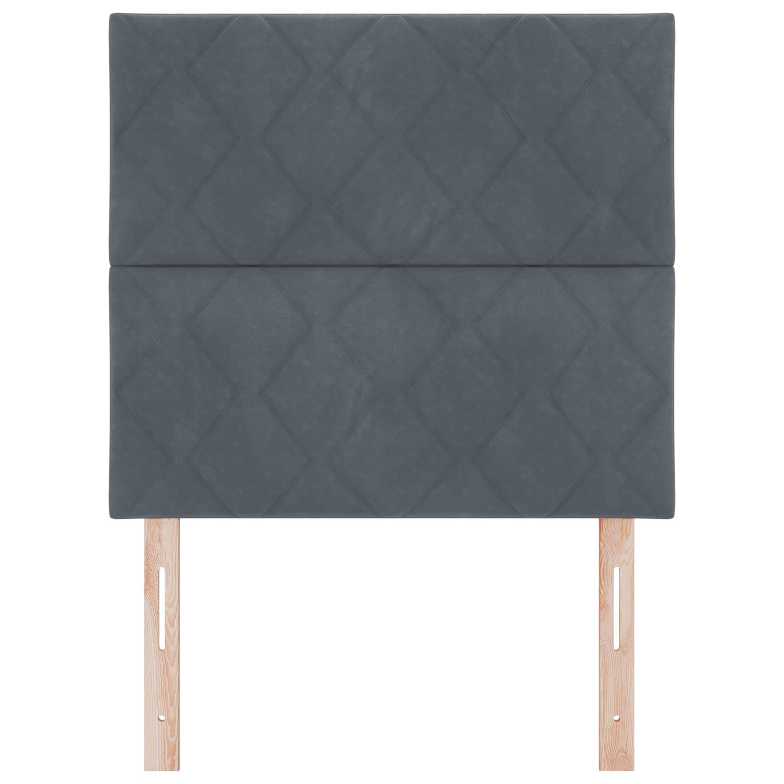vidaXL LED Kopfteil Diamantblocks Design Dunkelgrau 90 cm Samt